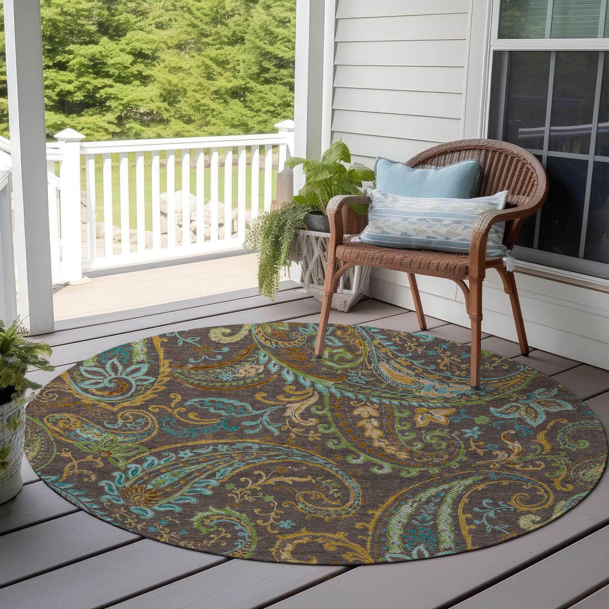Machine Made ACN533 Chocolate Brown Rugs