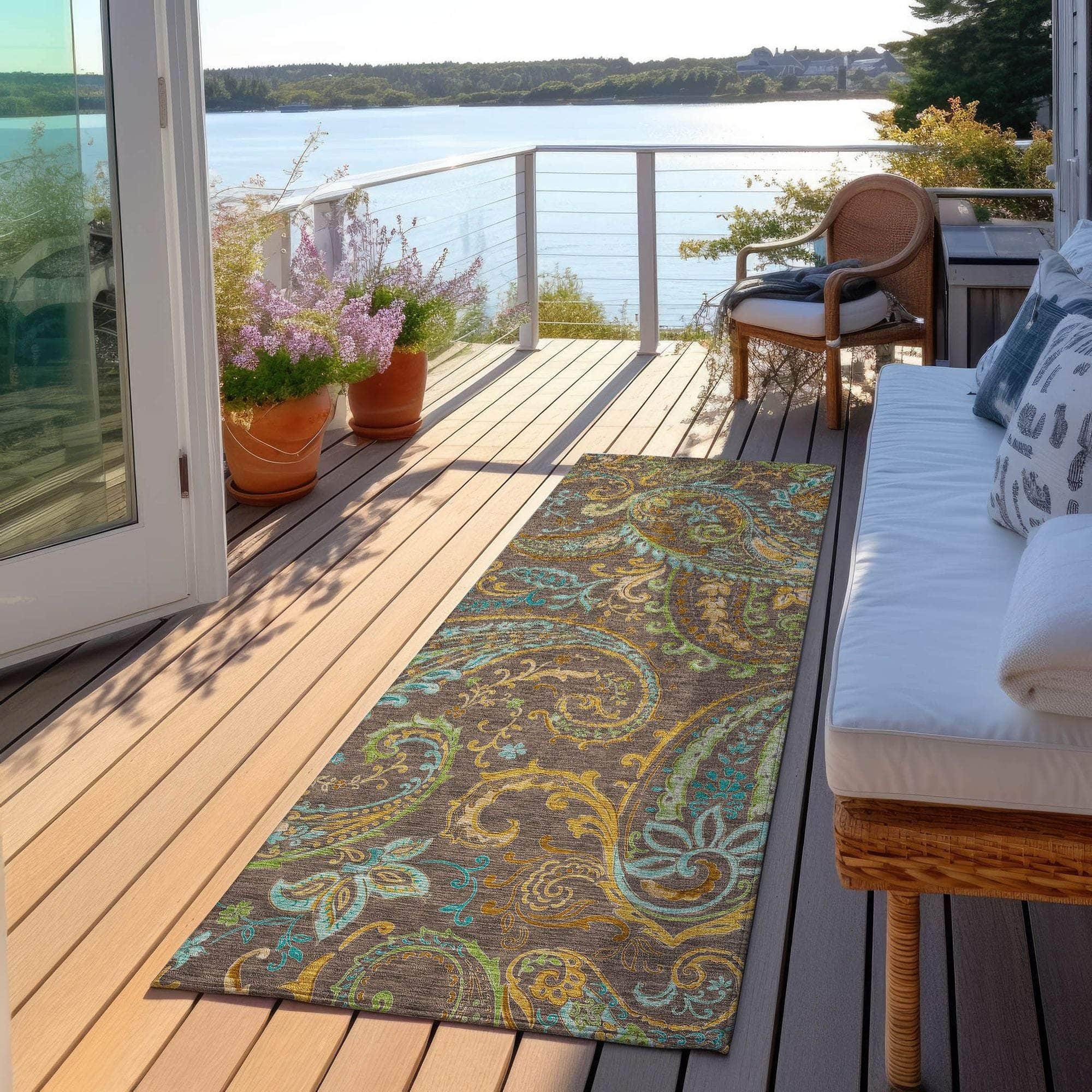 Machine Made ACN533 Chocolate Brown Rugs
