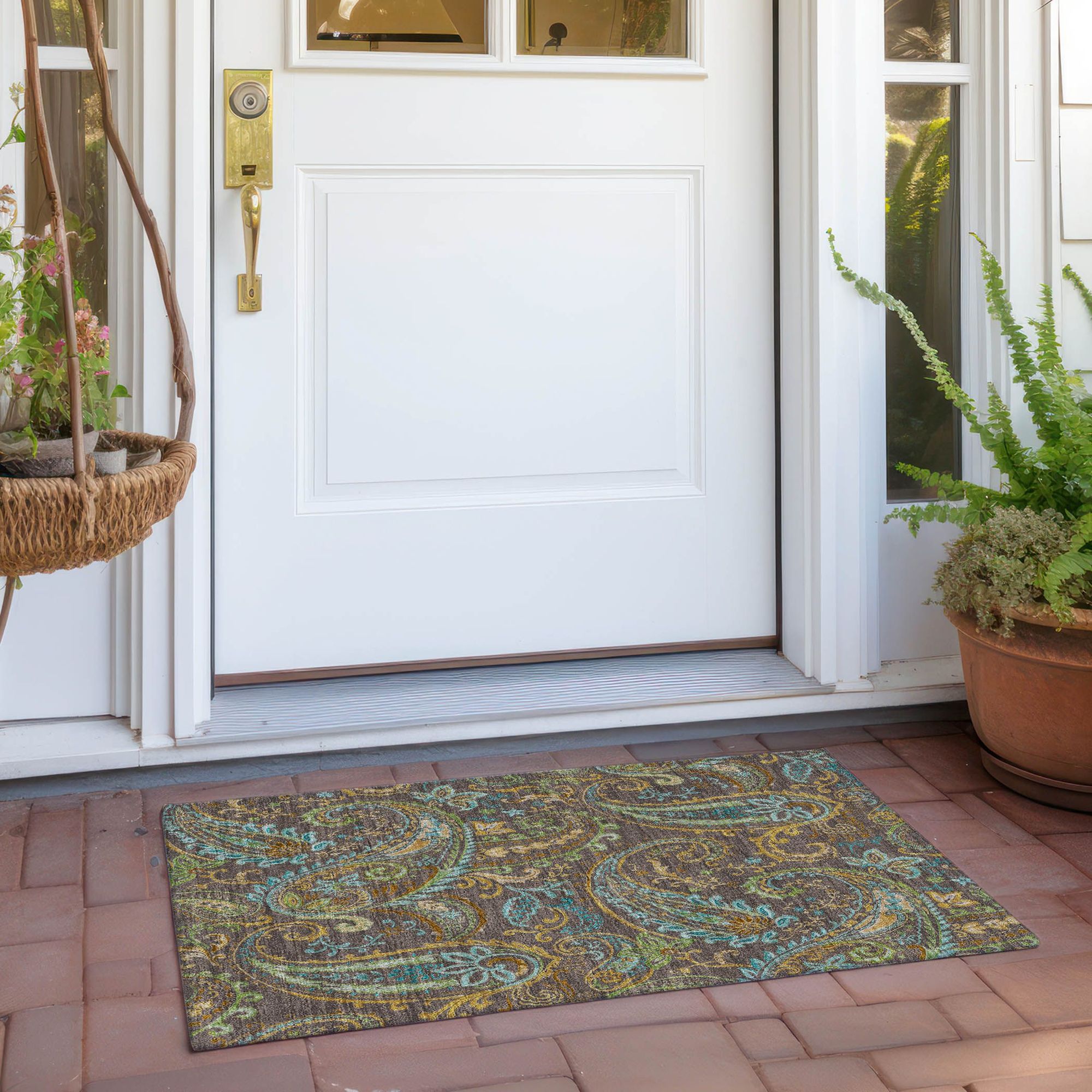 Machine Made ACN533 Chocolate Brown Rugs