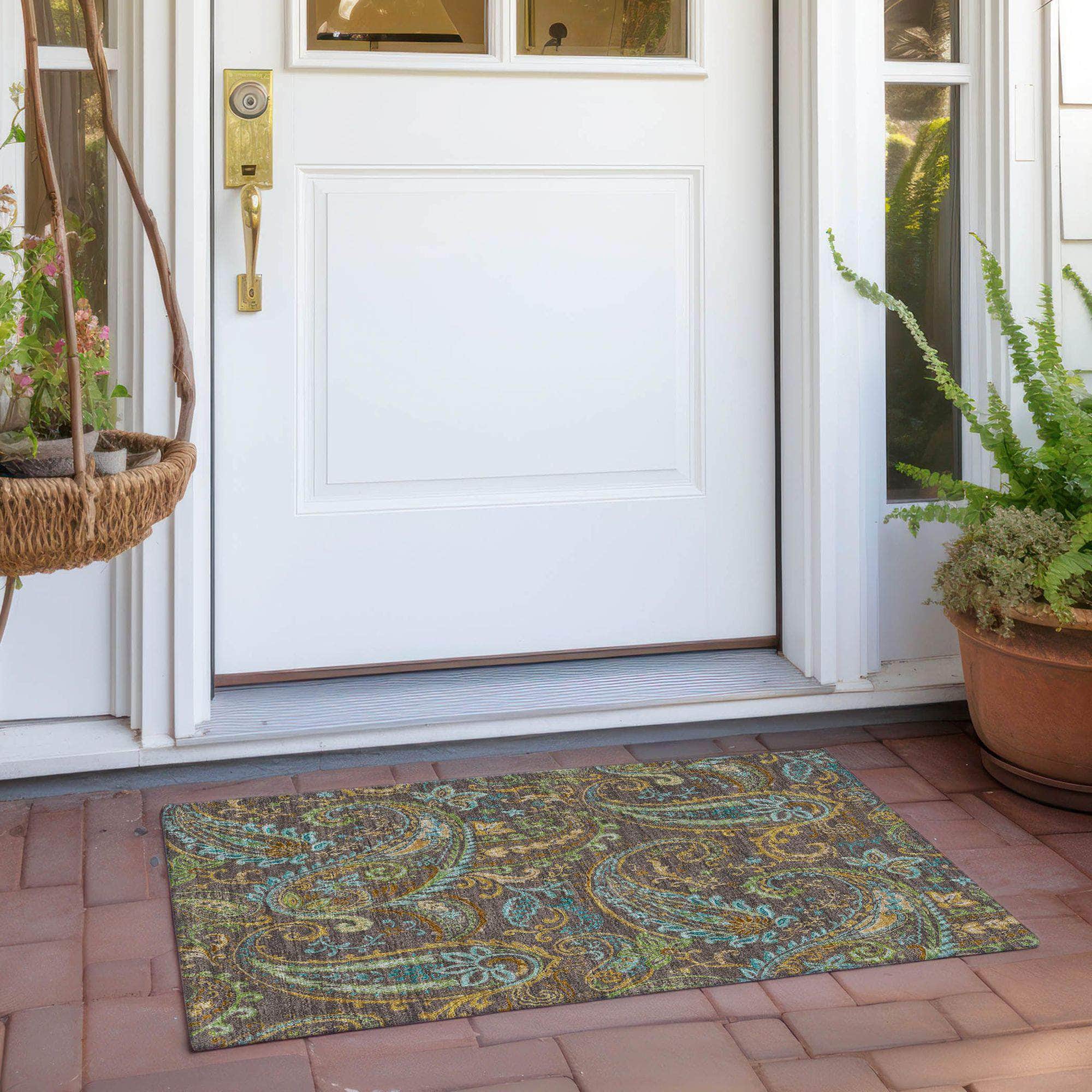 Machine Made ACN533 Chocolate Brown Rugs