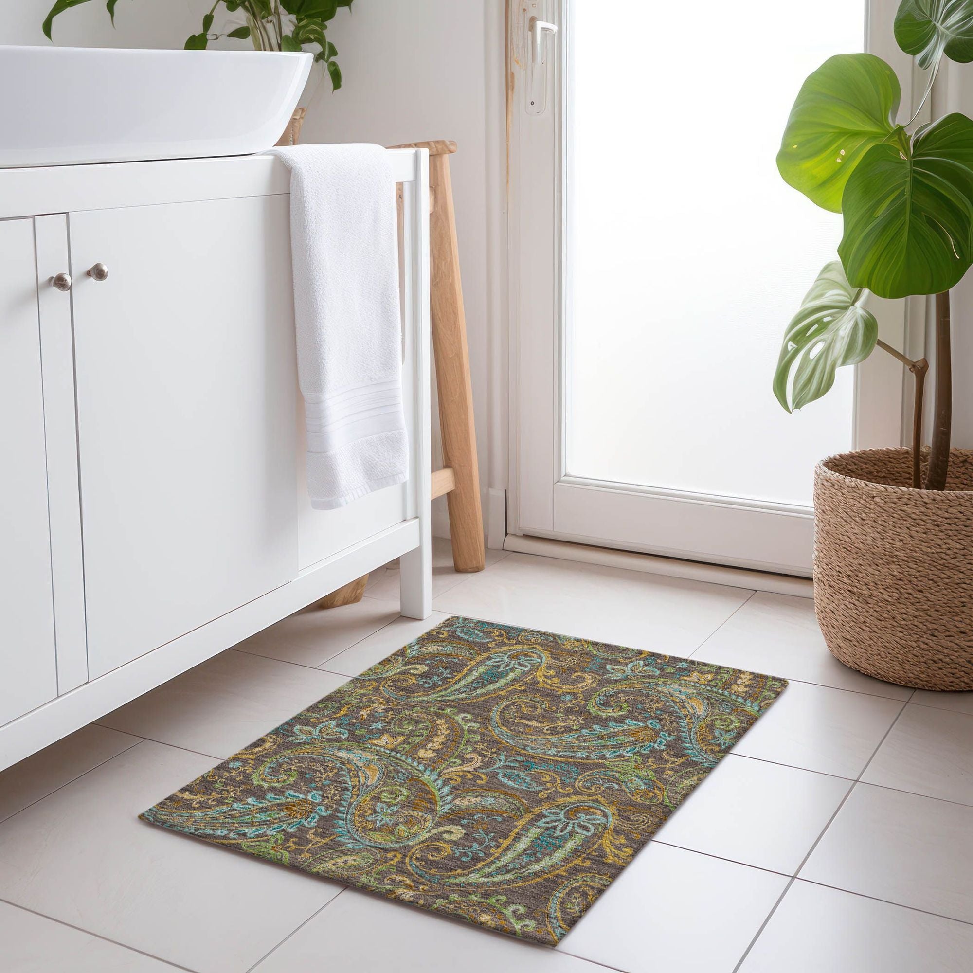 Machine Made ACN533 Chocolate Brown Rugs