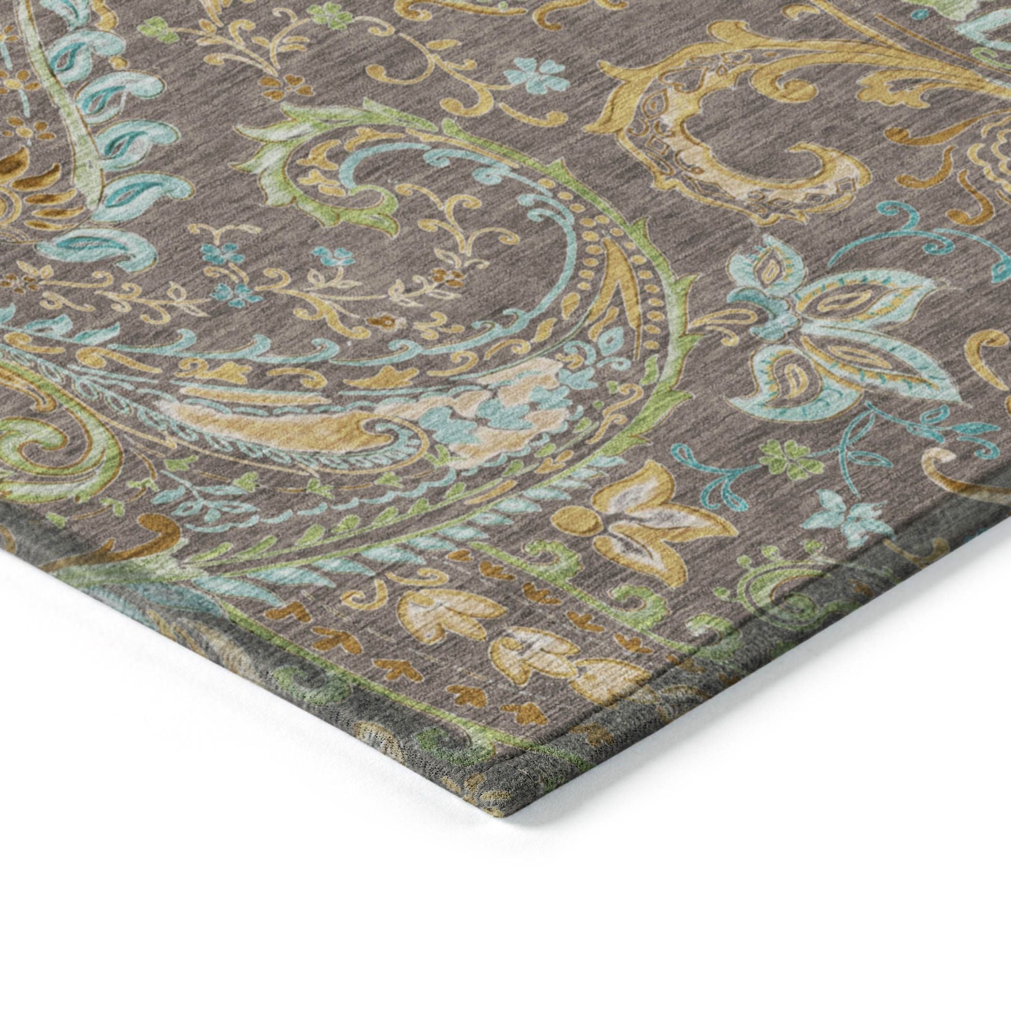 Machine Made ACN533 Chocolate Brown Rugs