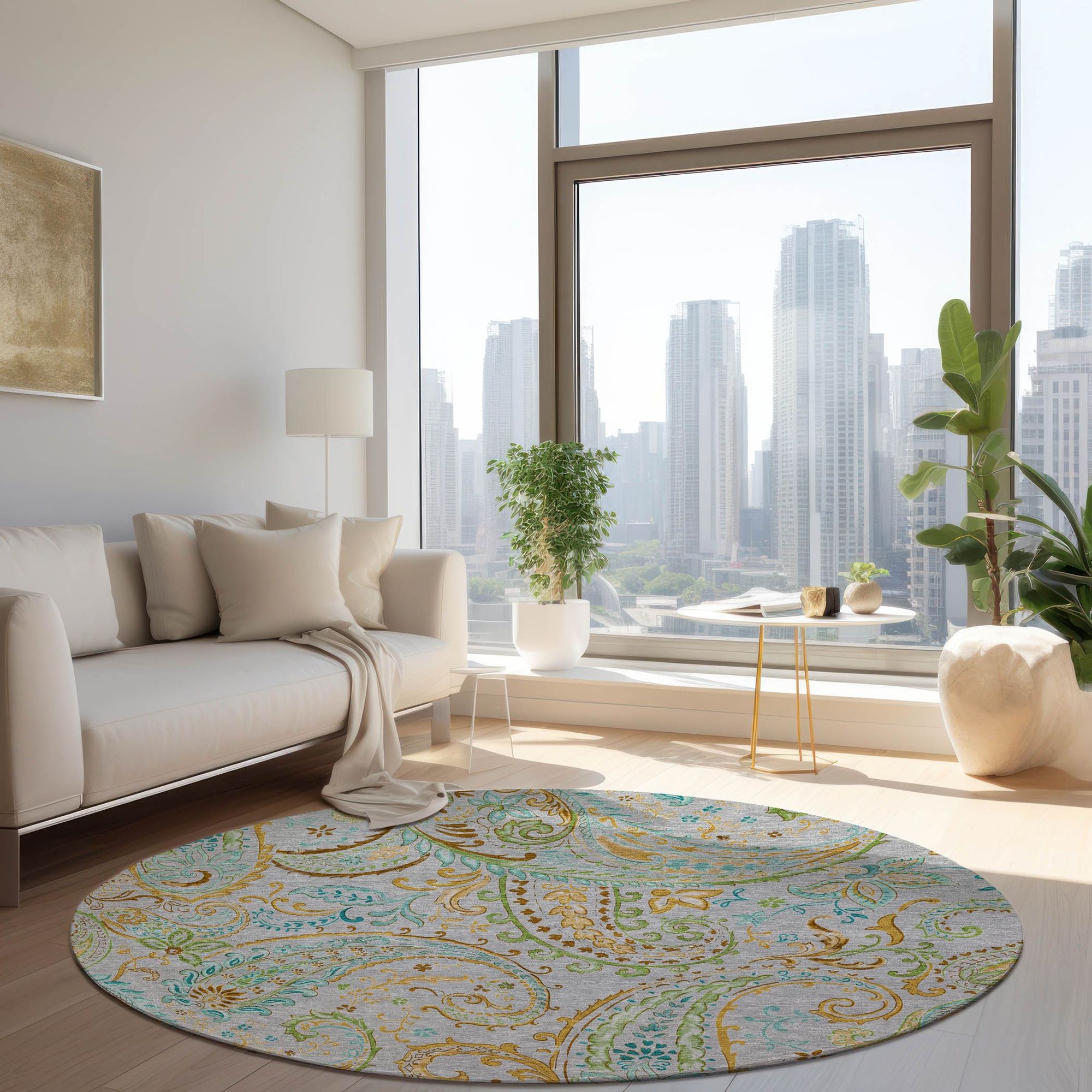 Machine Made ACN533 Gray Rugs