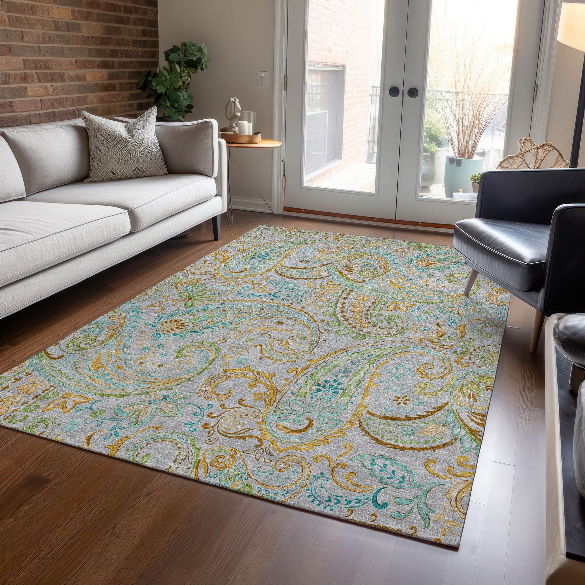 Machine Made ACN533 Gray Rugs