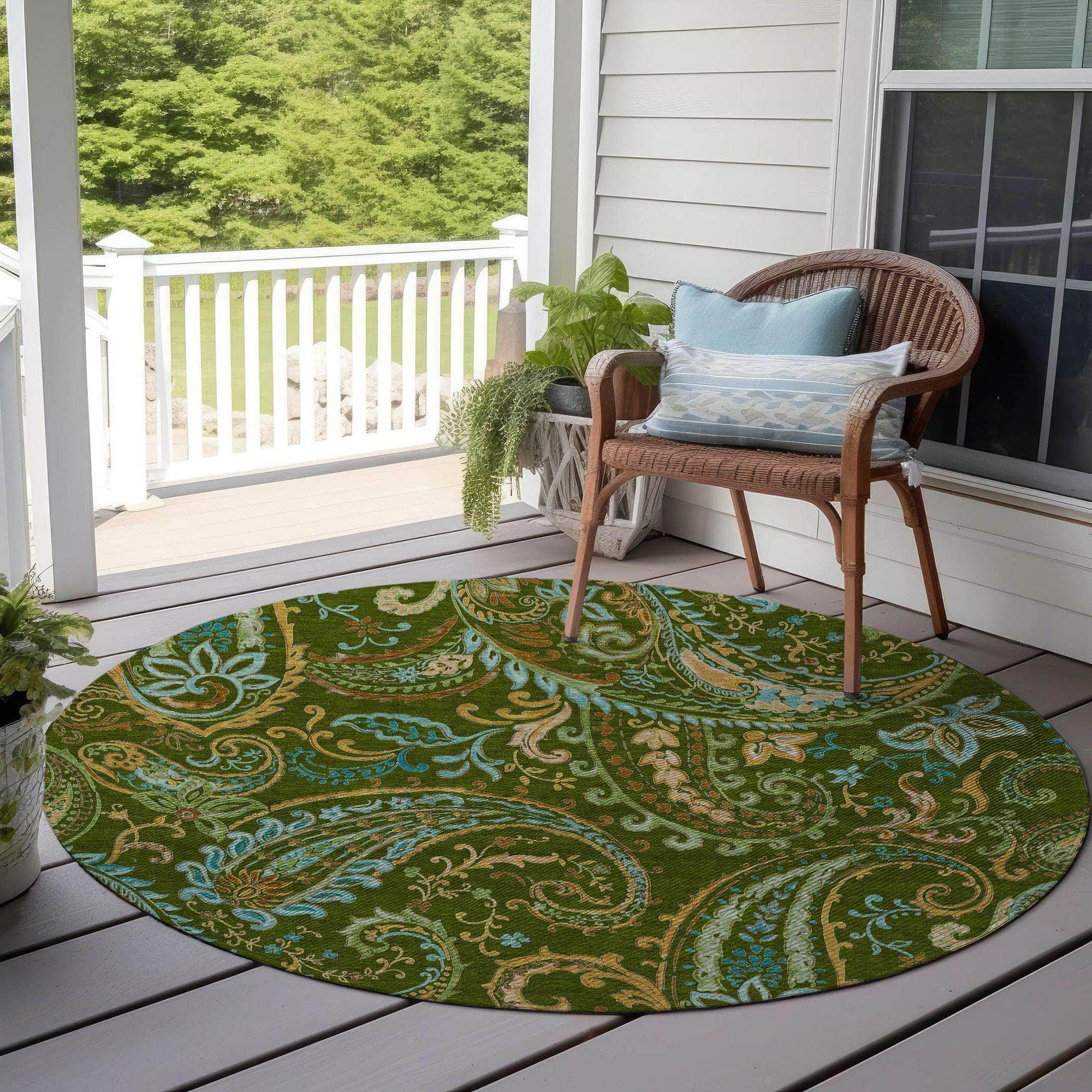 Machine Made ACN533 Green Rugs