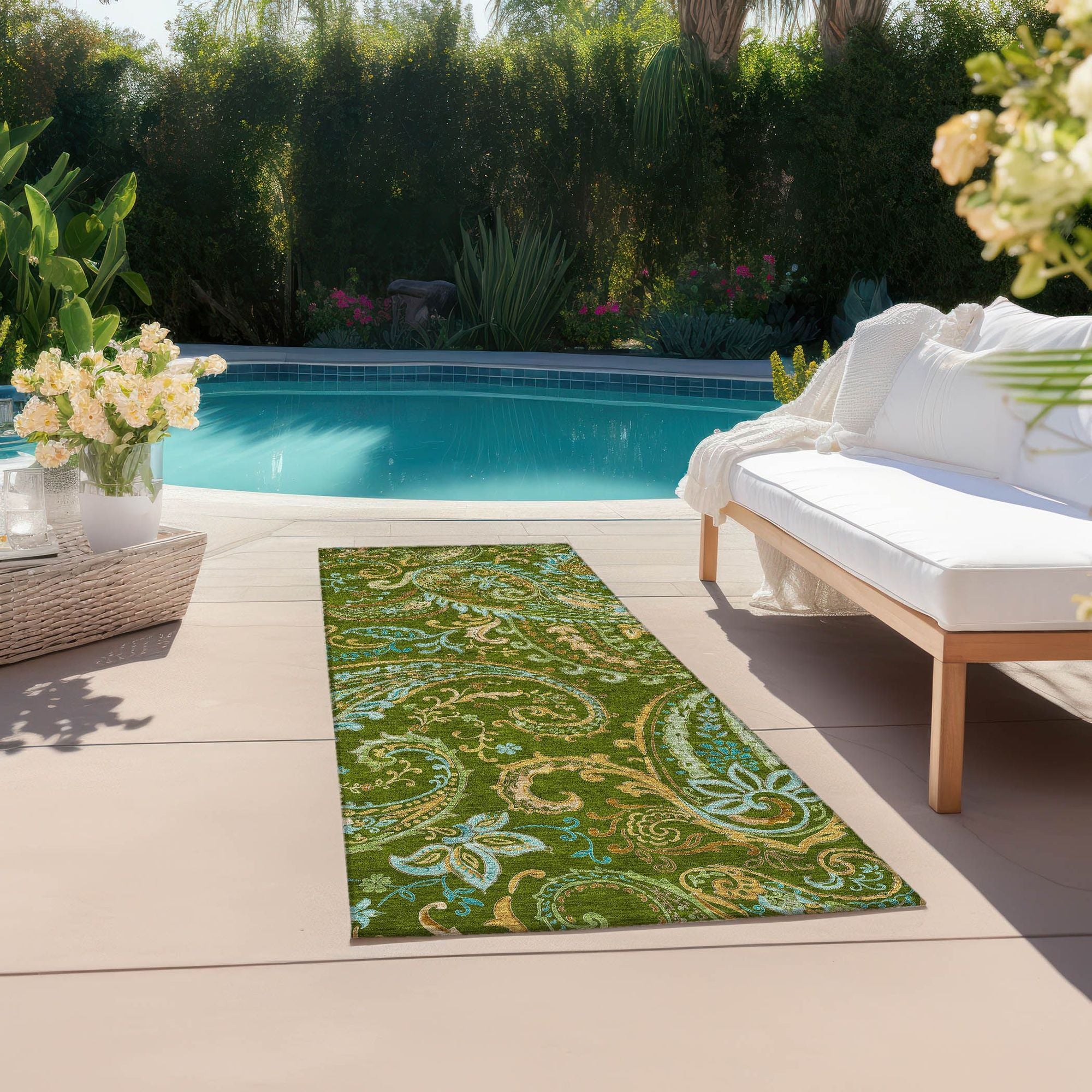 Machine Made ACN533 Green Rugs