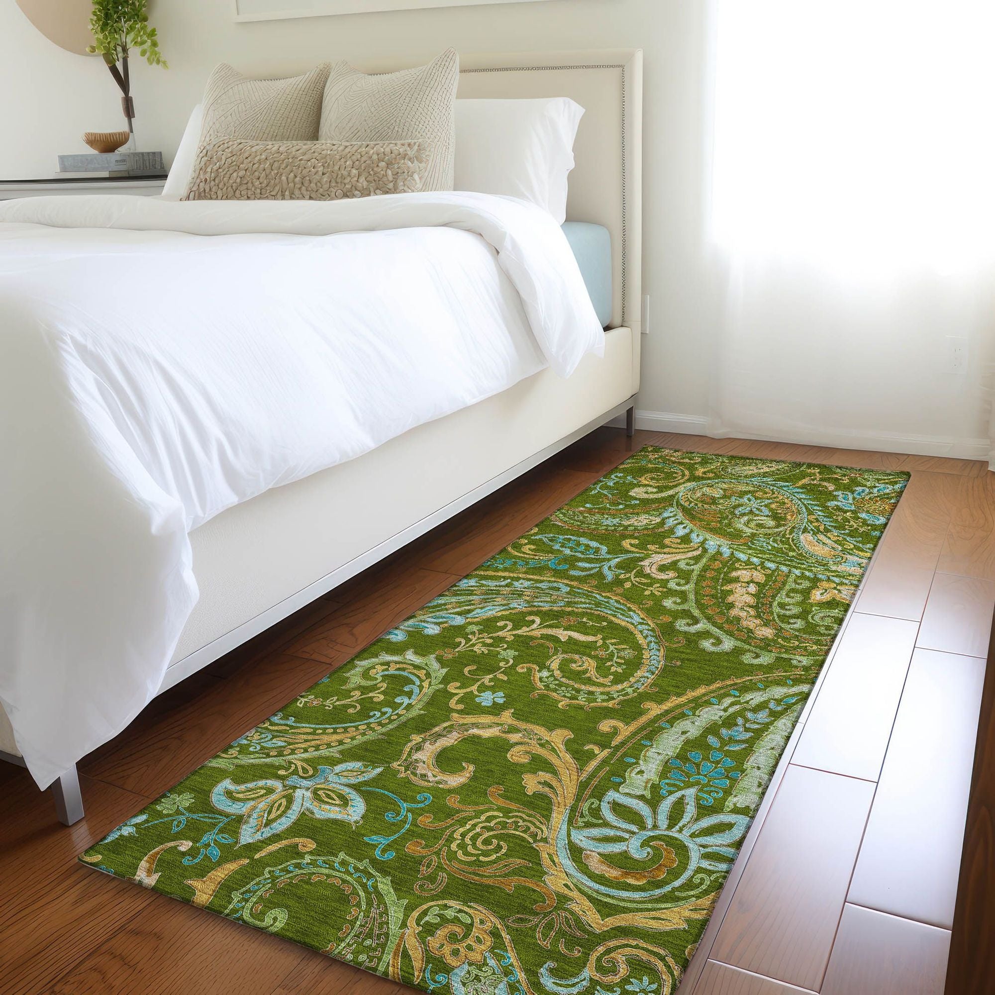 Machine Made ACN533 Green Rugs