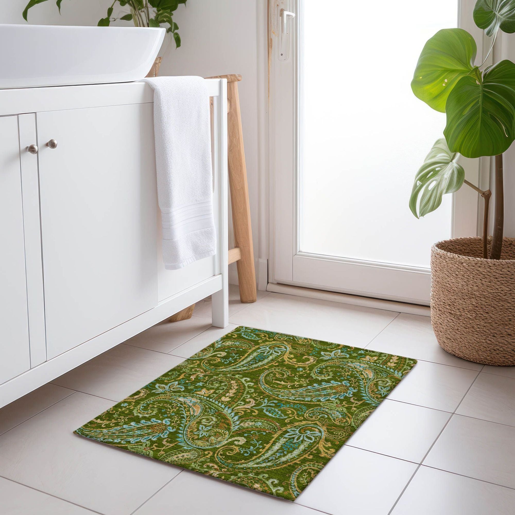 Machine Made ACN533 Green Rugs