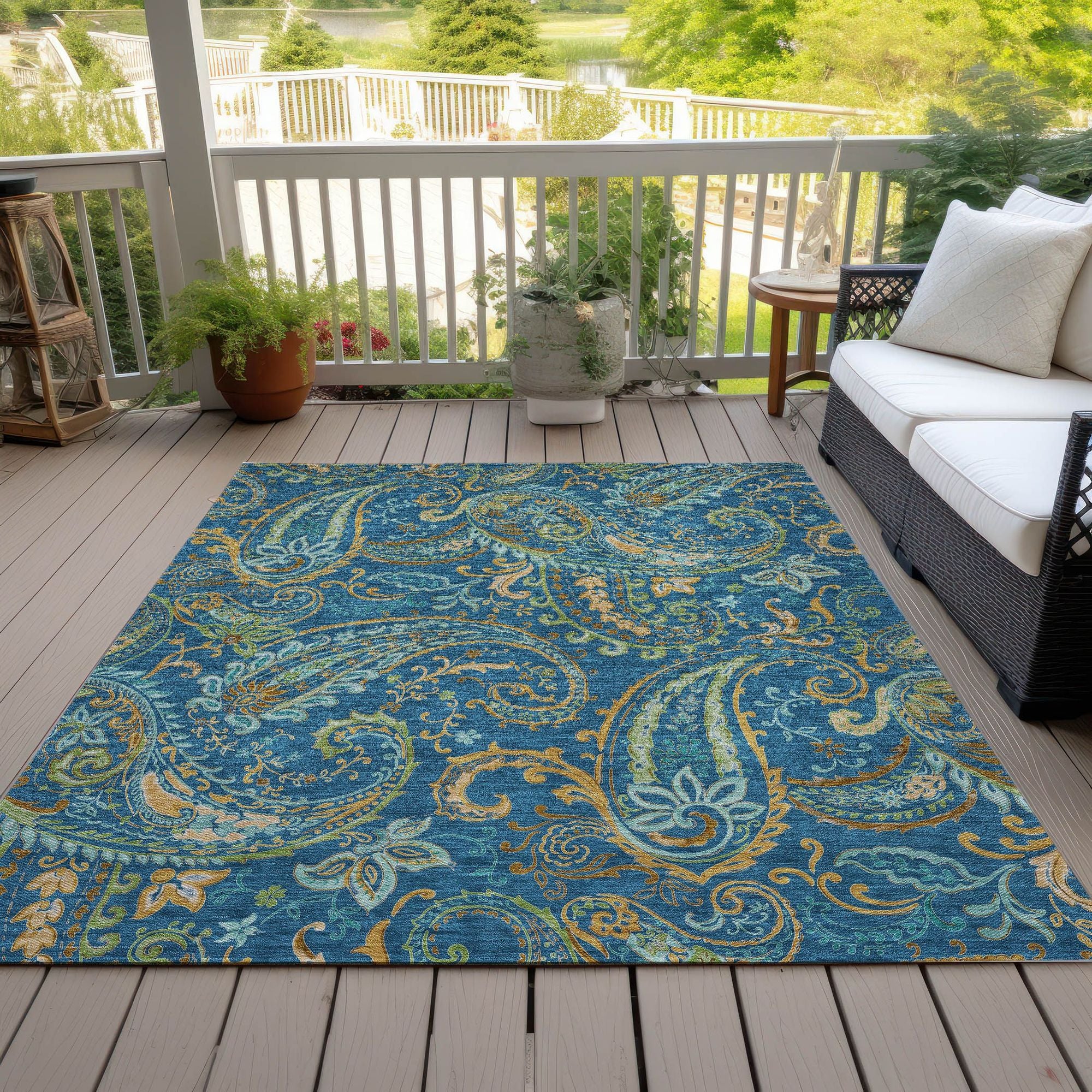 Machine Made ACN533 Navy Blue Rugs