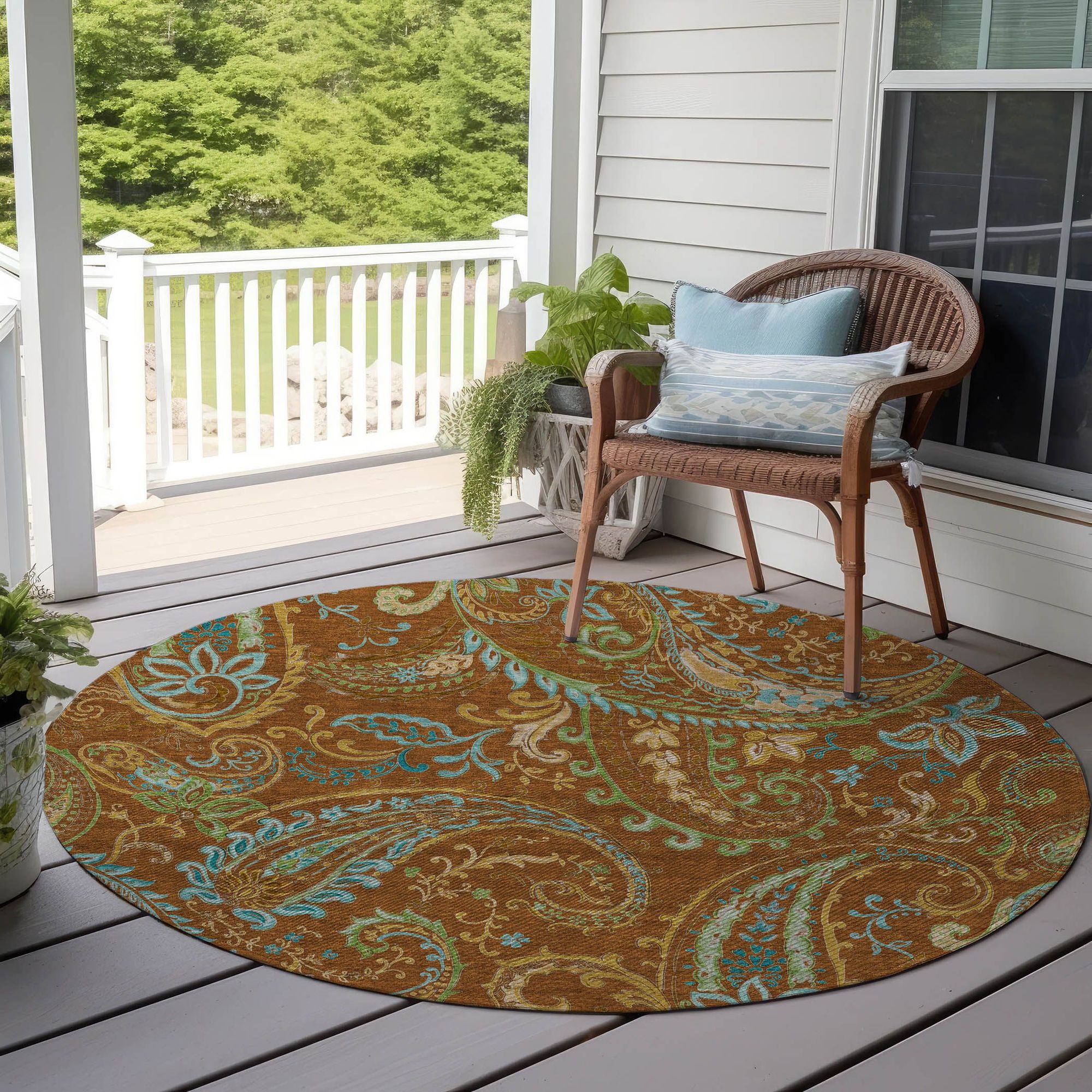 Machine Made ACN533 Paprika Orange Rugs