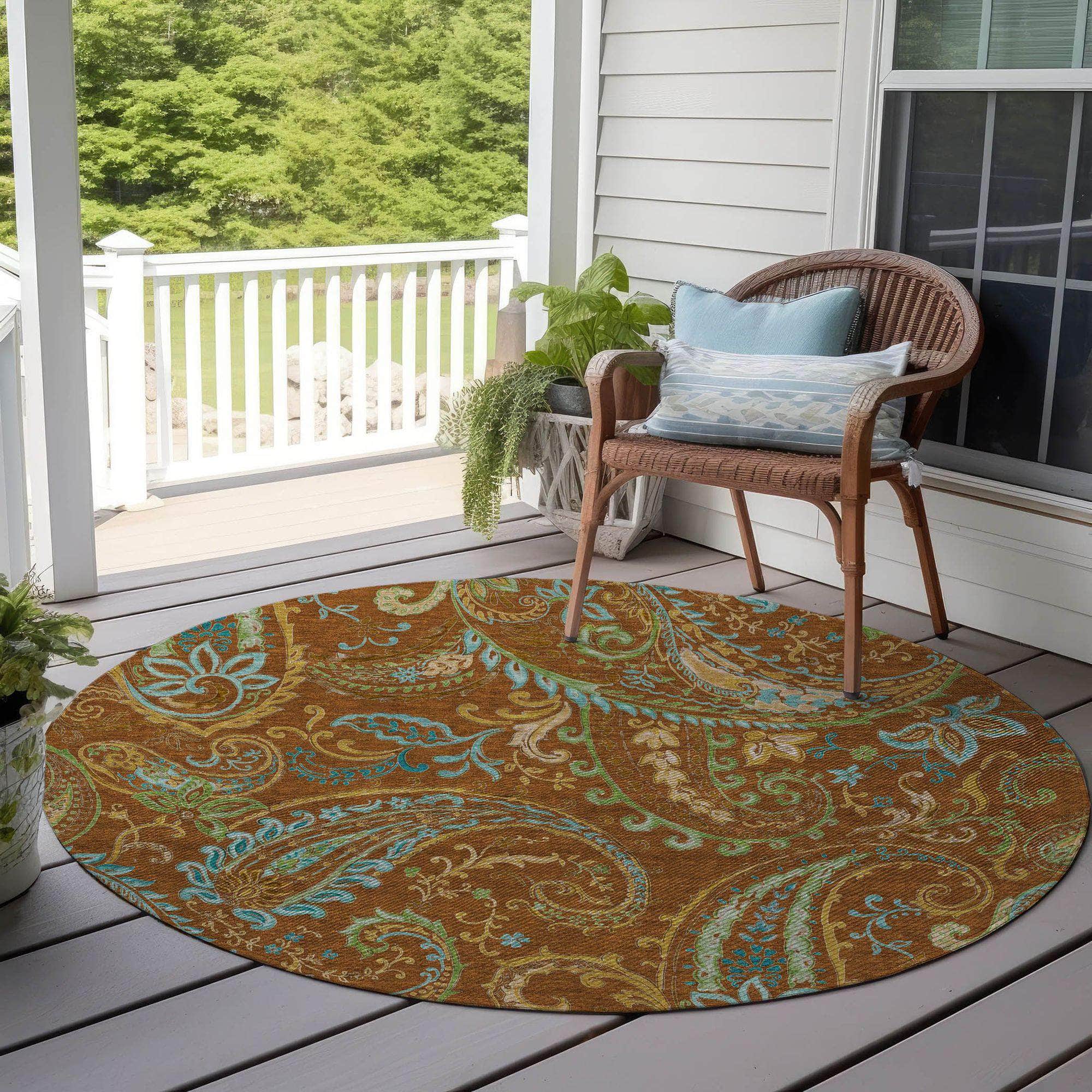 Machine Made ACN533 Paprika Orange Rugs