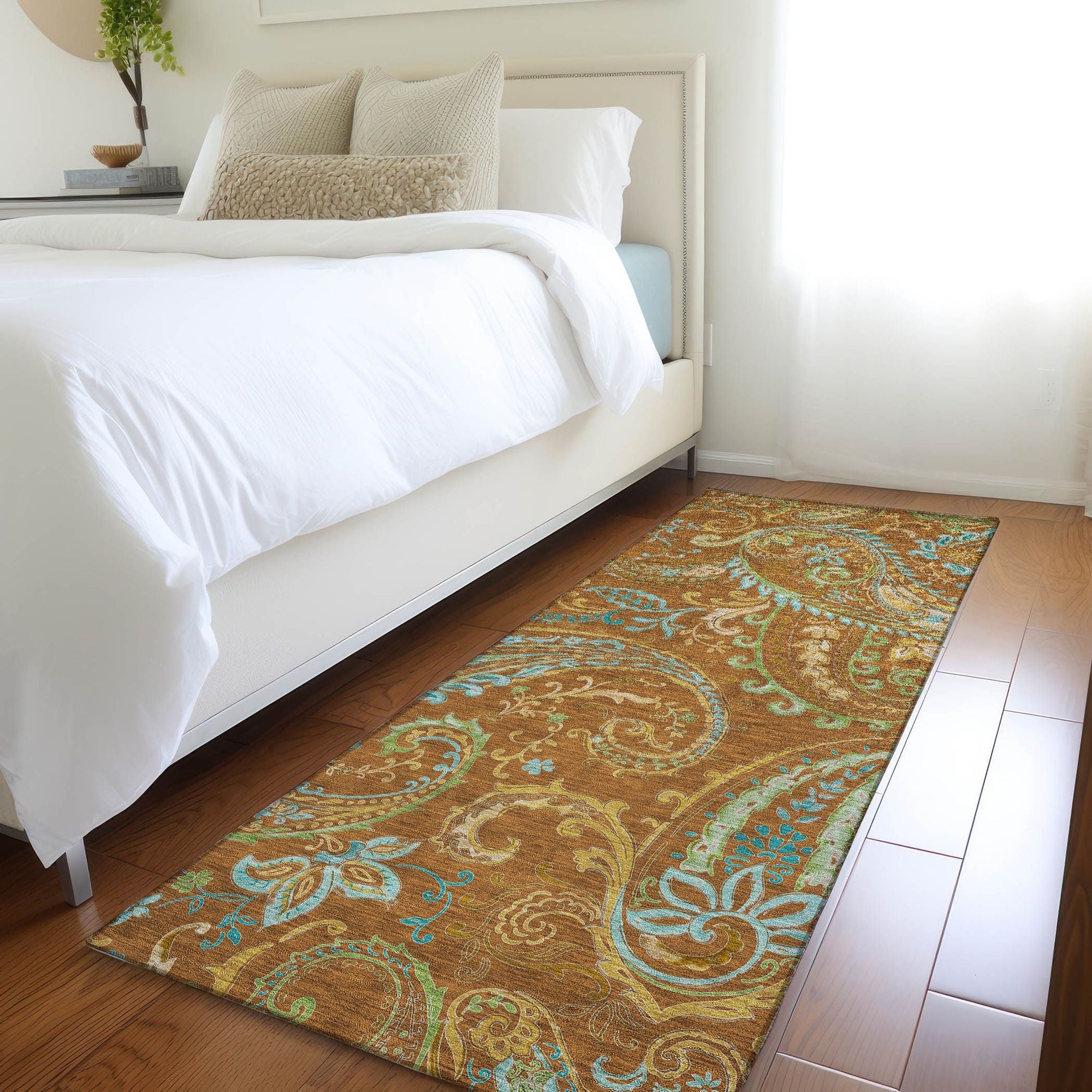 Machine Made ACN533 Paprika Orange Rugs