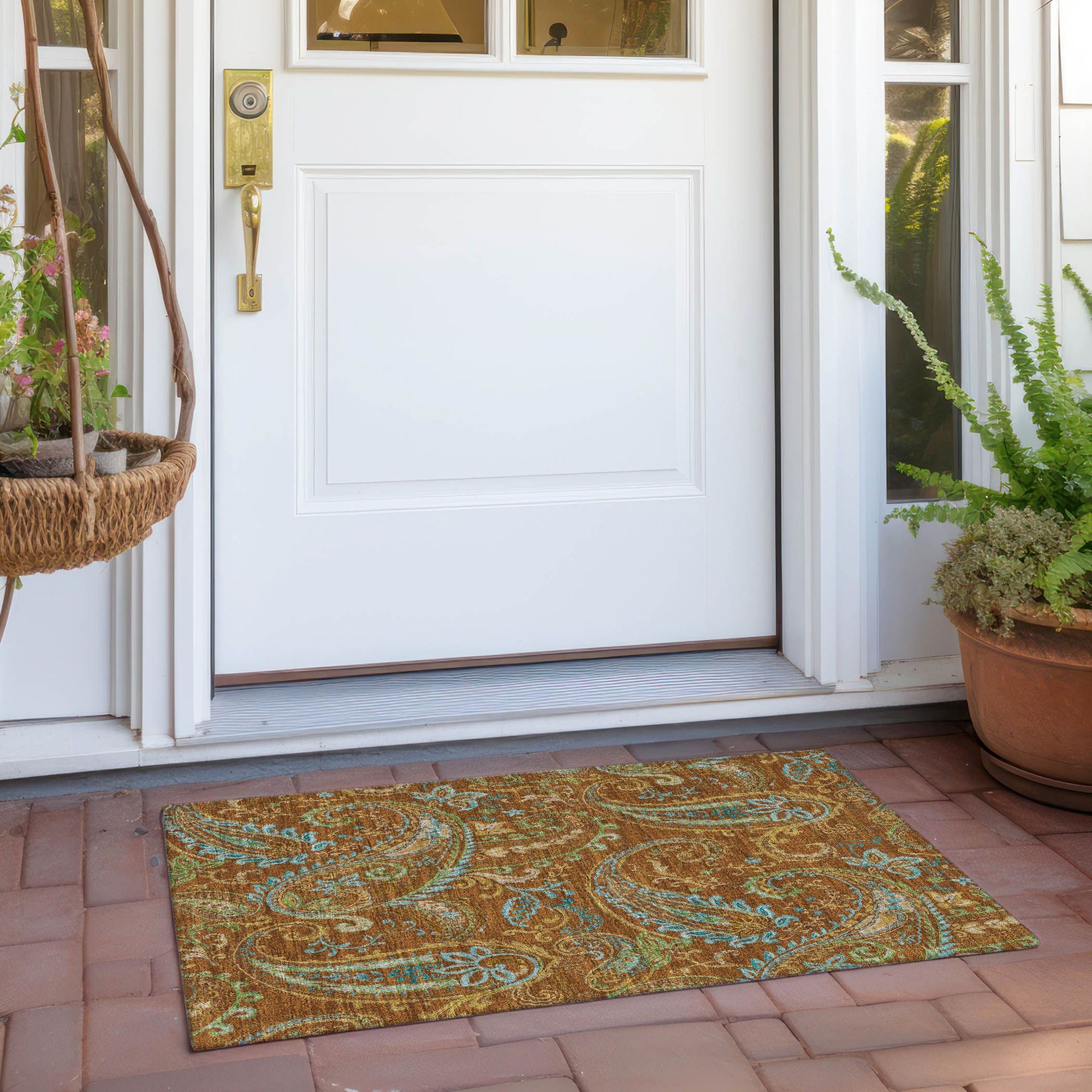 Machine Made ACN533 Paprika Orange Rugs