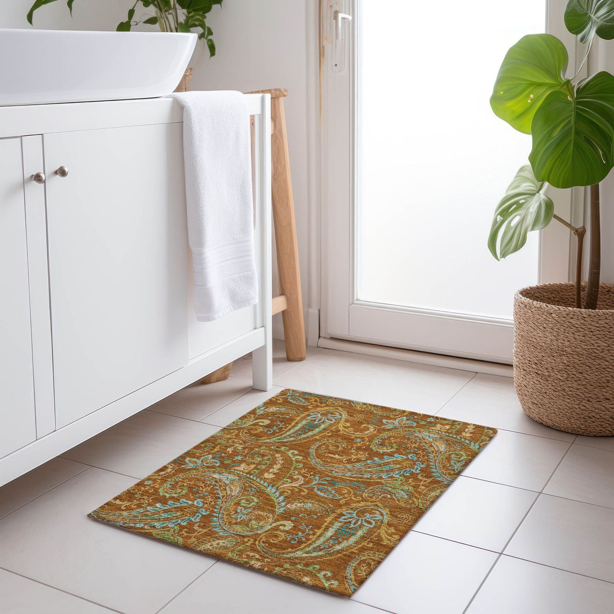 Machine Made ACN533 Paprika Orange Rugs