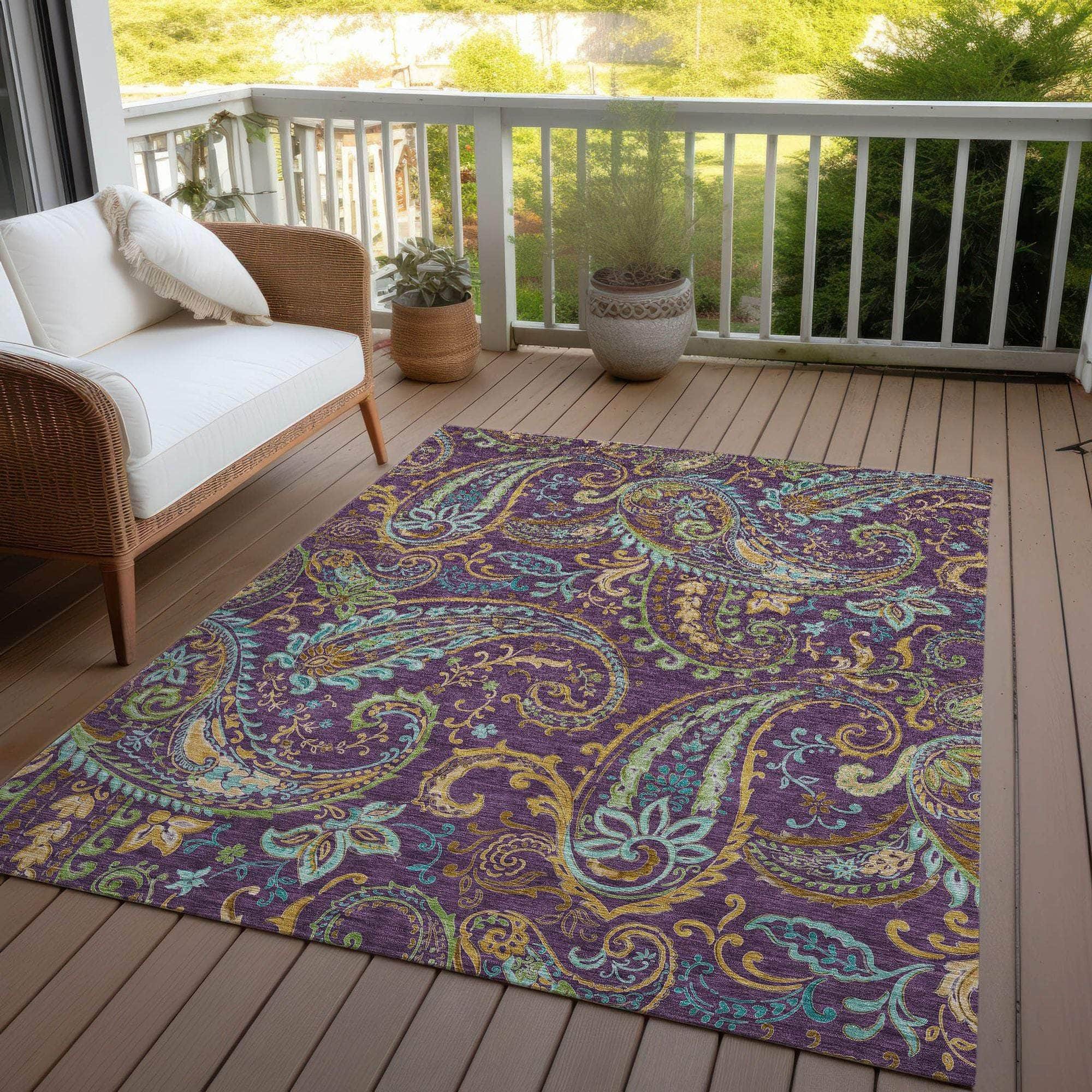 Machine Made ACN533 Purple Rugs