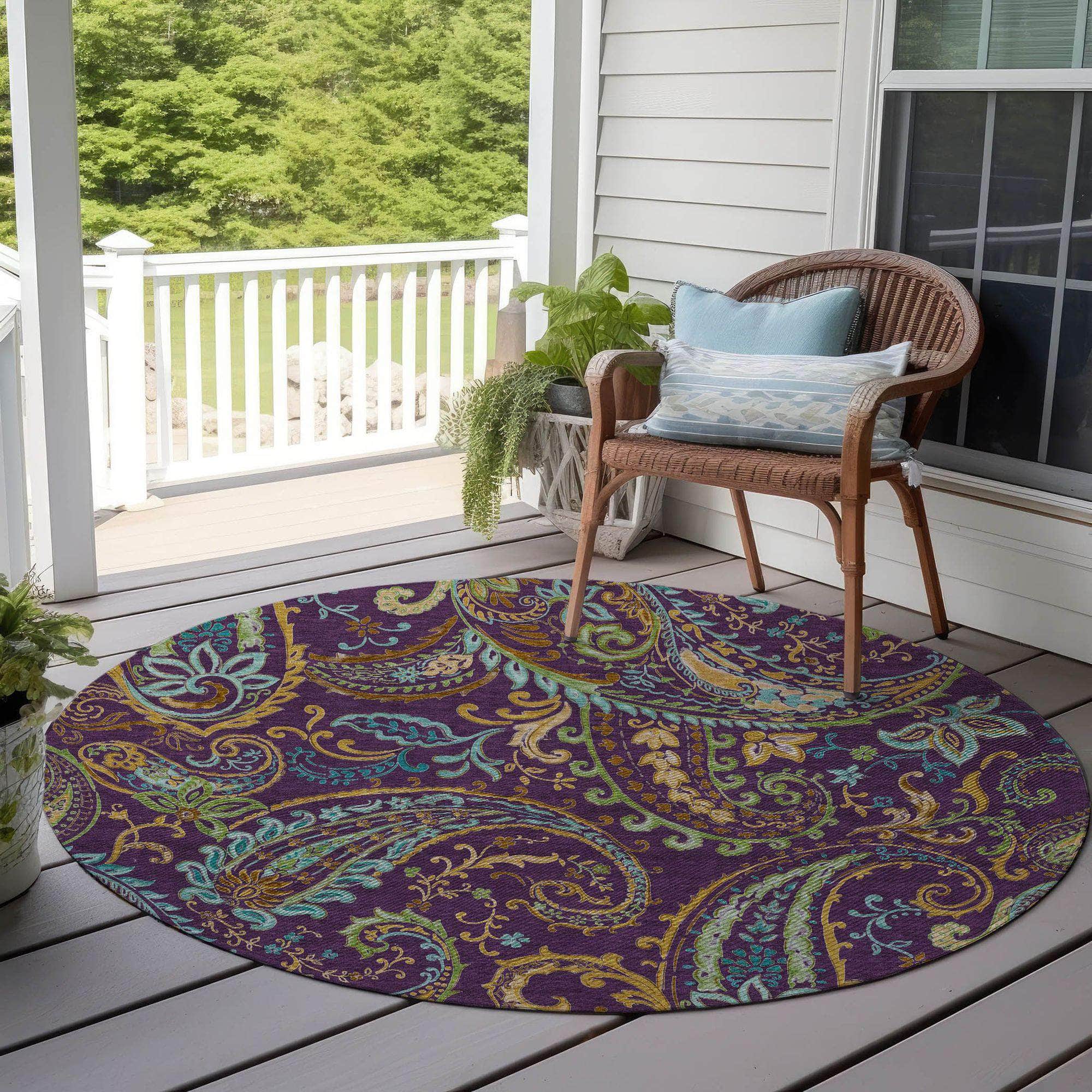 Machine Made ACN533 Purple Rugs