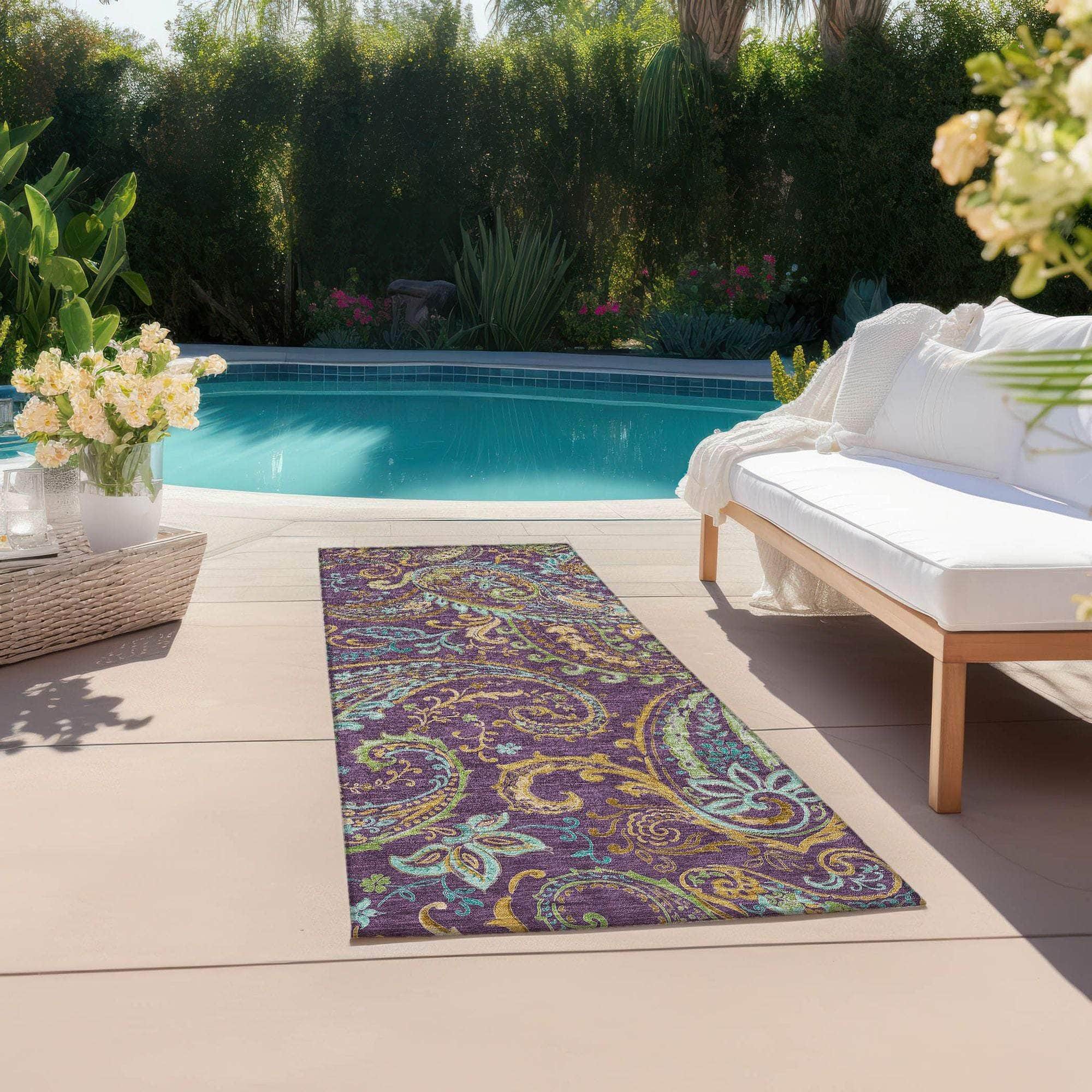 Machine Made ACN533 Purple Rugs