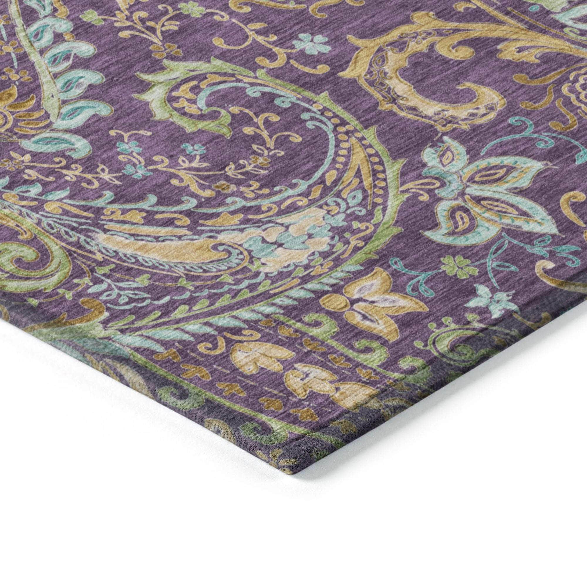 Machine Made ACN533 Purple Rugs