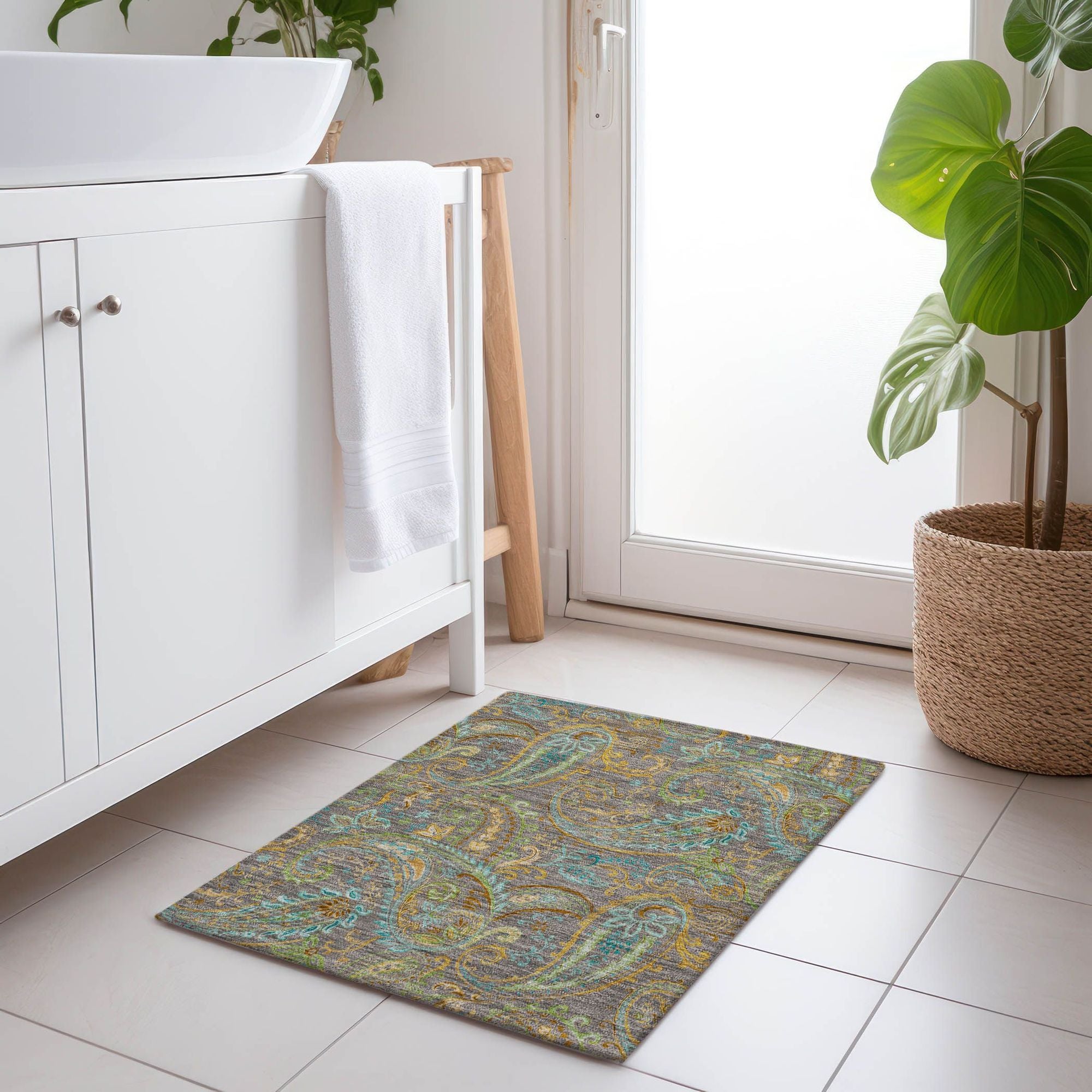 Machine Made ACN533 Taupe Brown Rugs