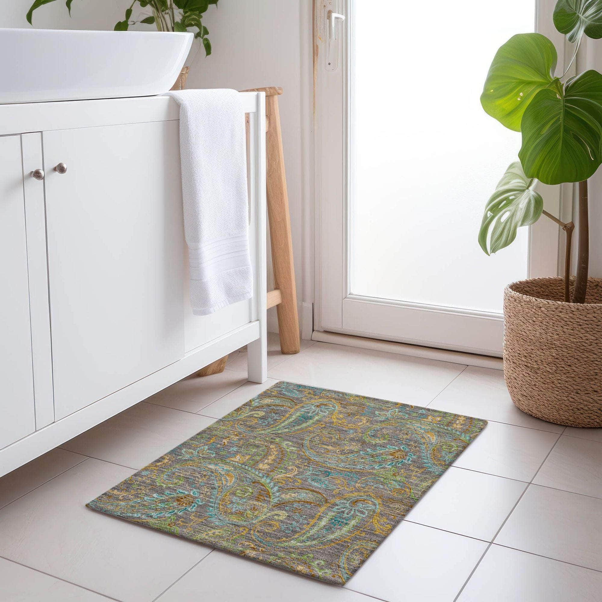 Machine Made ACN533 Taupe Brown Rugs