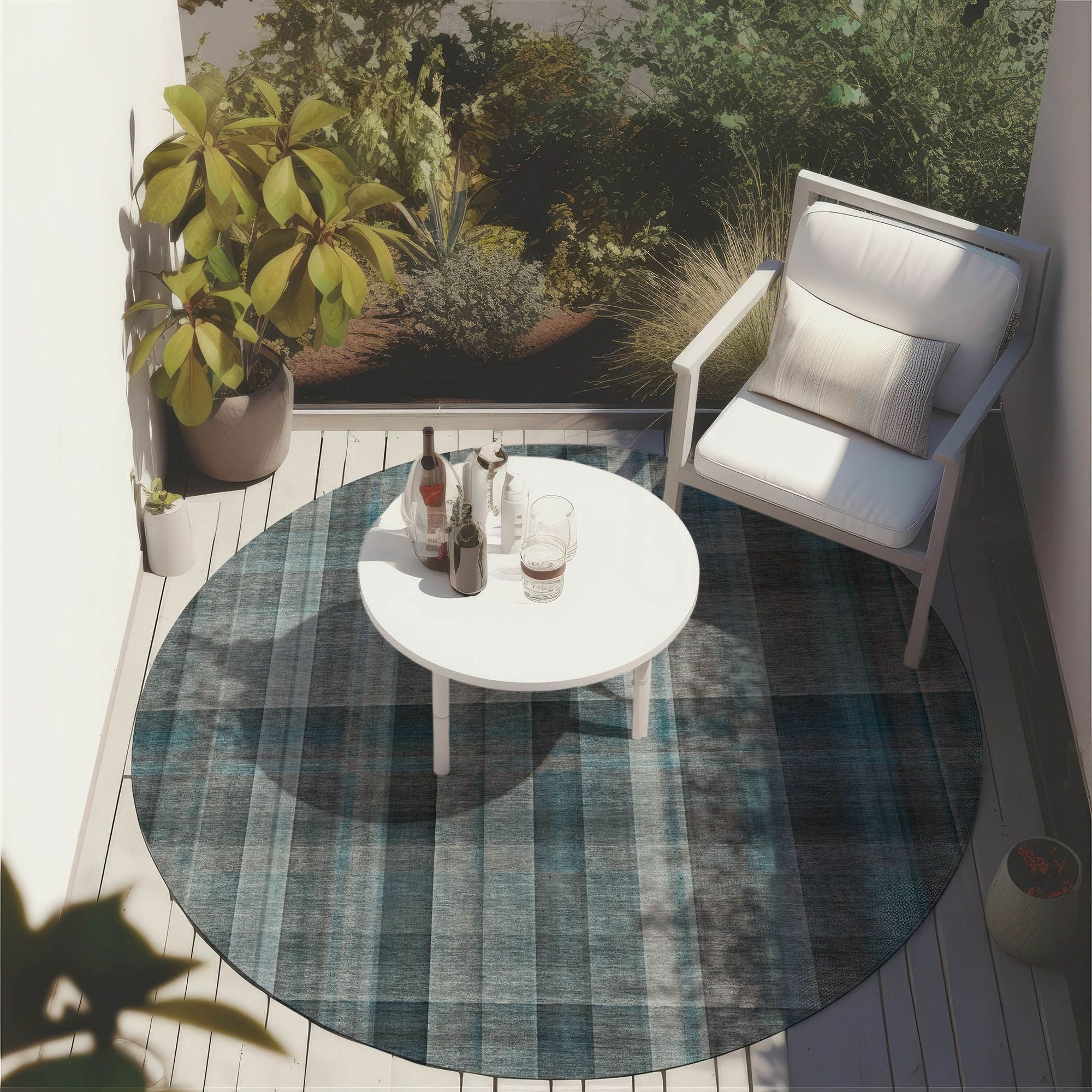 Machine Made ACN534 Teal Rugs