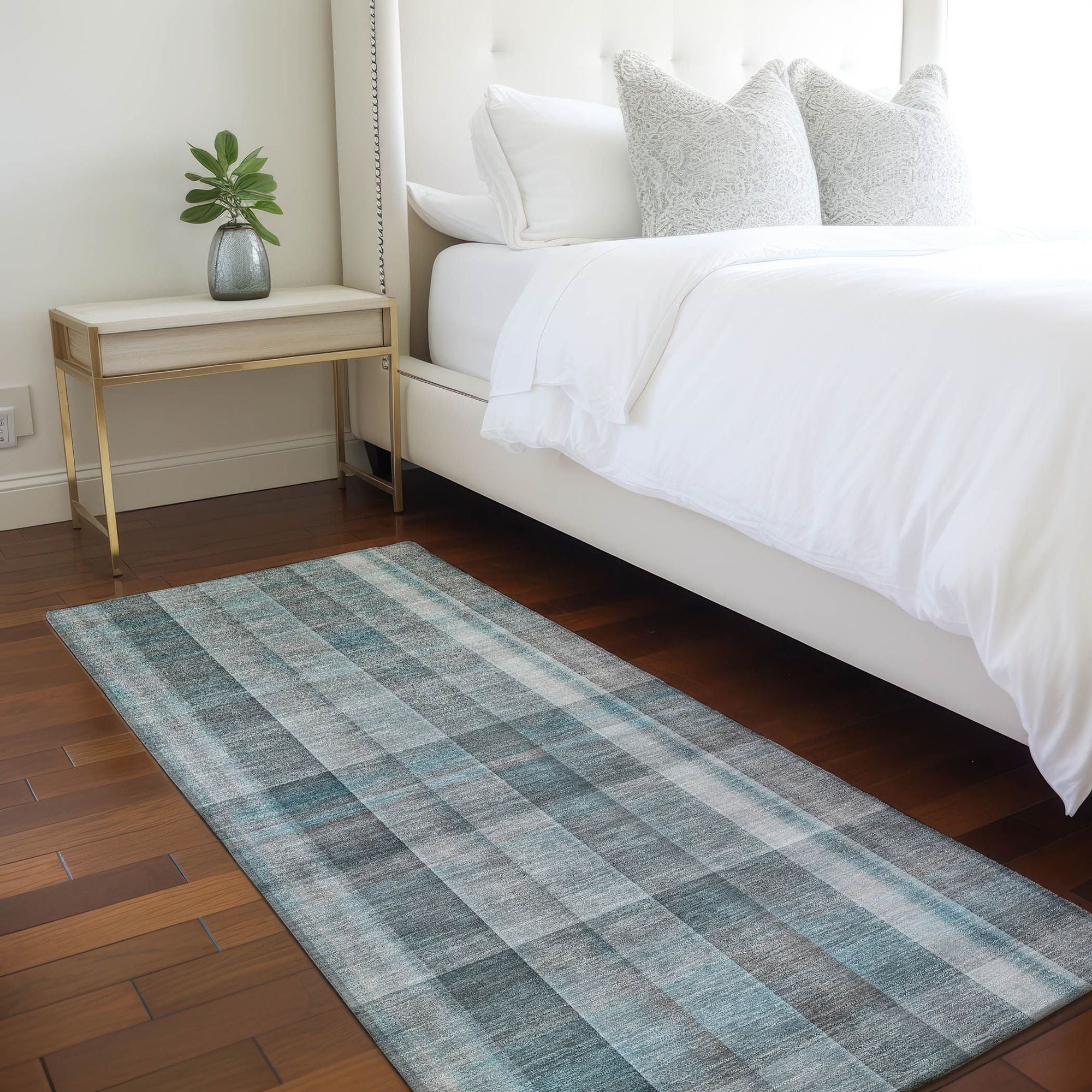 Machine Made ACN534 Teal Rugs
