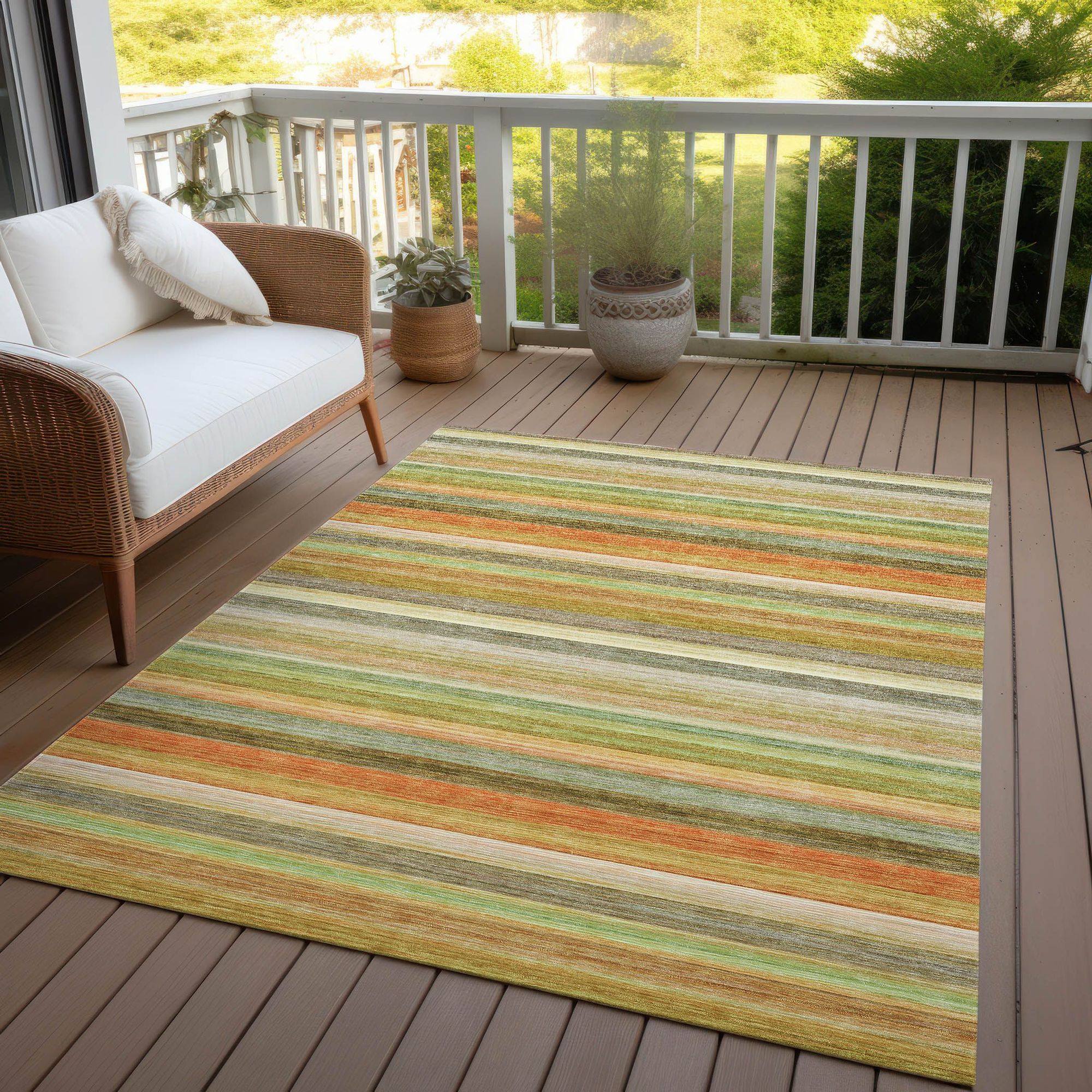 Machine Made ACN535 Aloe Green Rugs