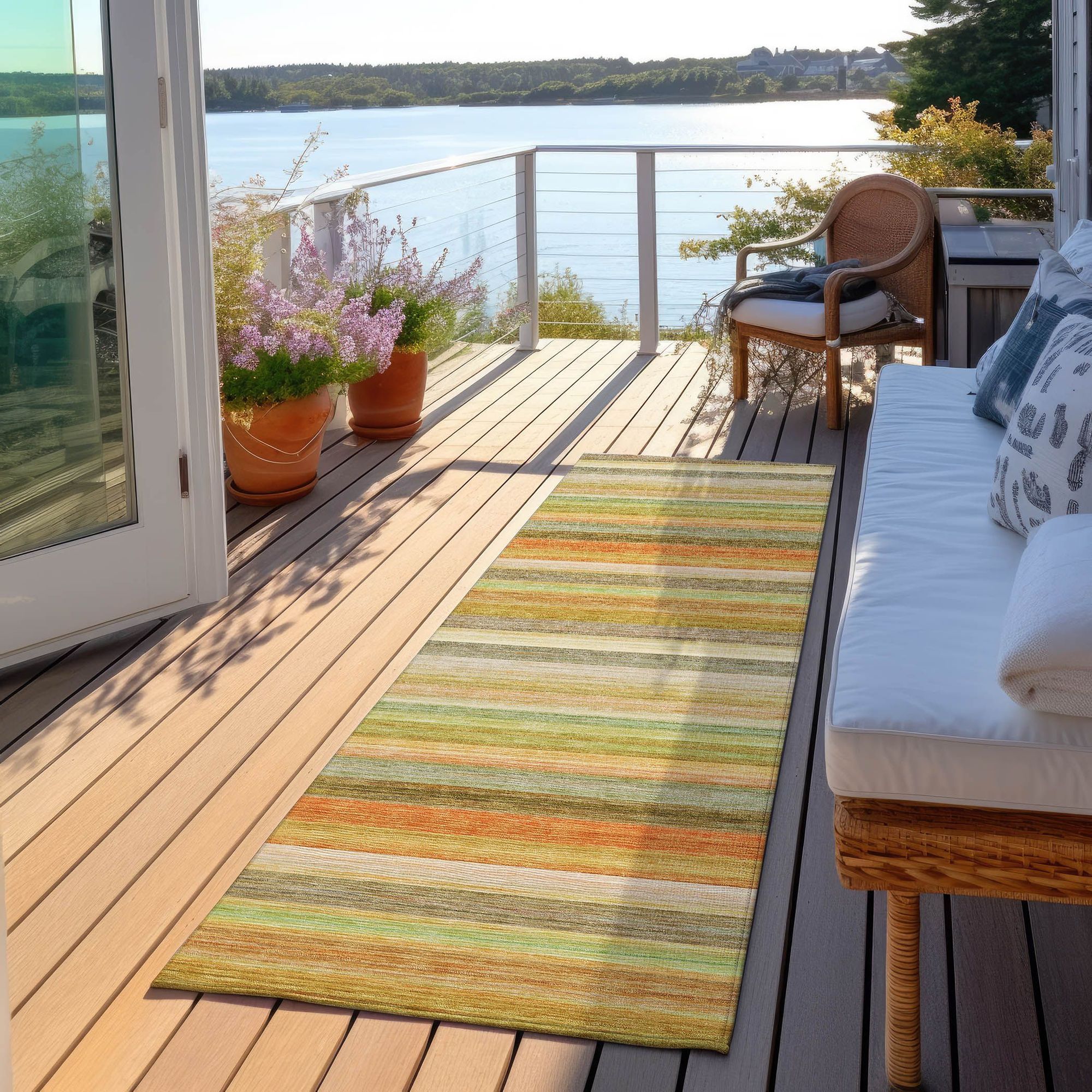 Machine Made ACN535 Aloe Green Rugs