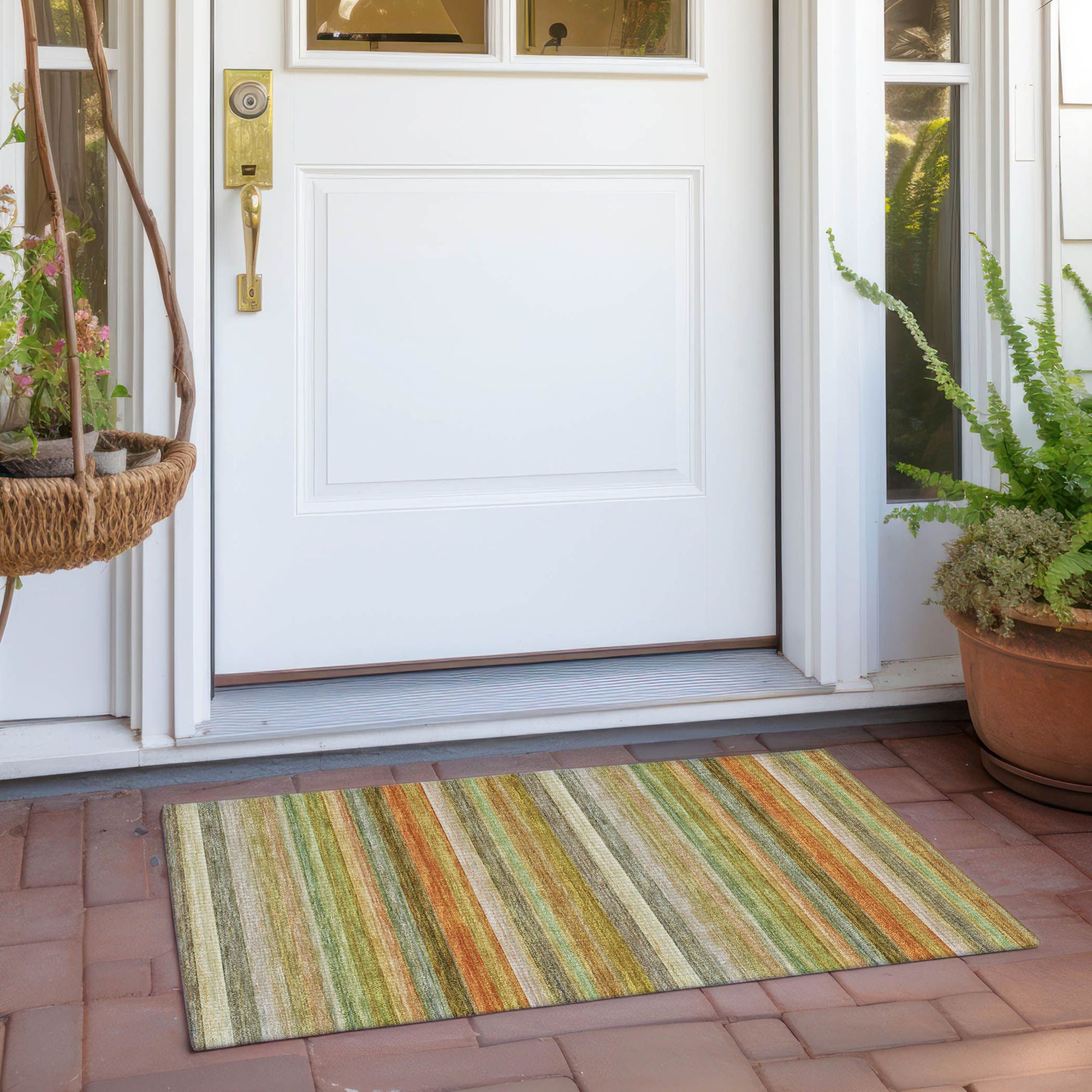 Machine Made ACN535 Aloe Green Rugs