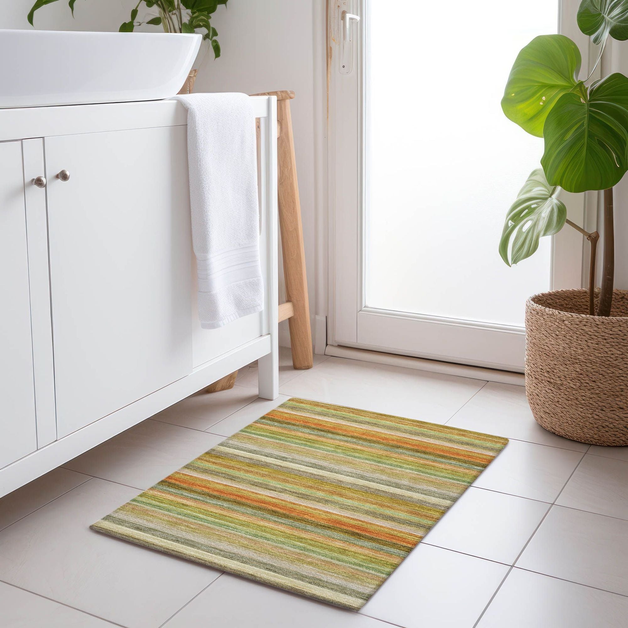 Machine Made ACN535 Aloe Green Rugs