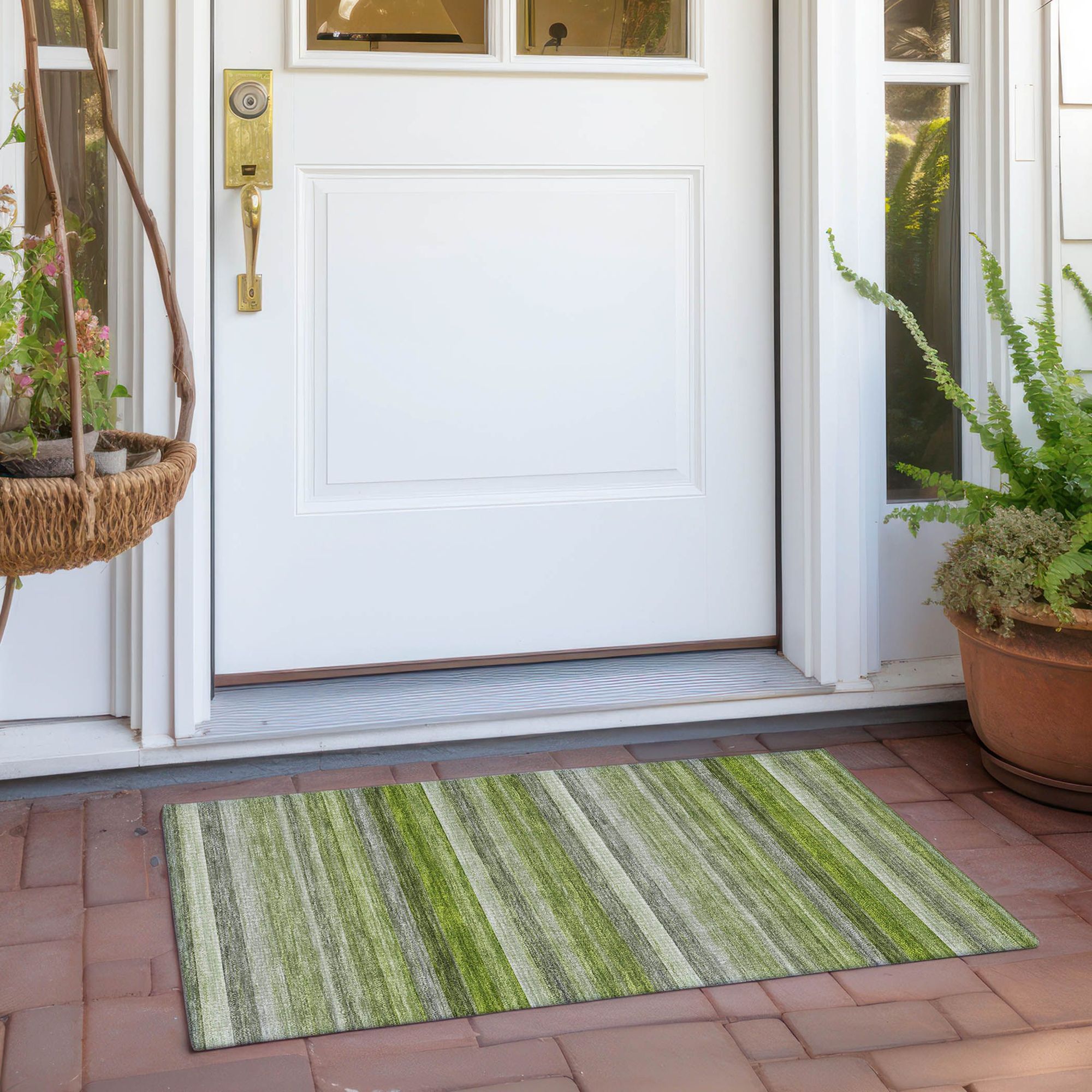 Machine Made ACN535 Fern Green Rugs