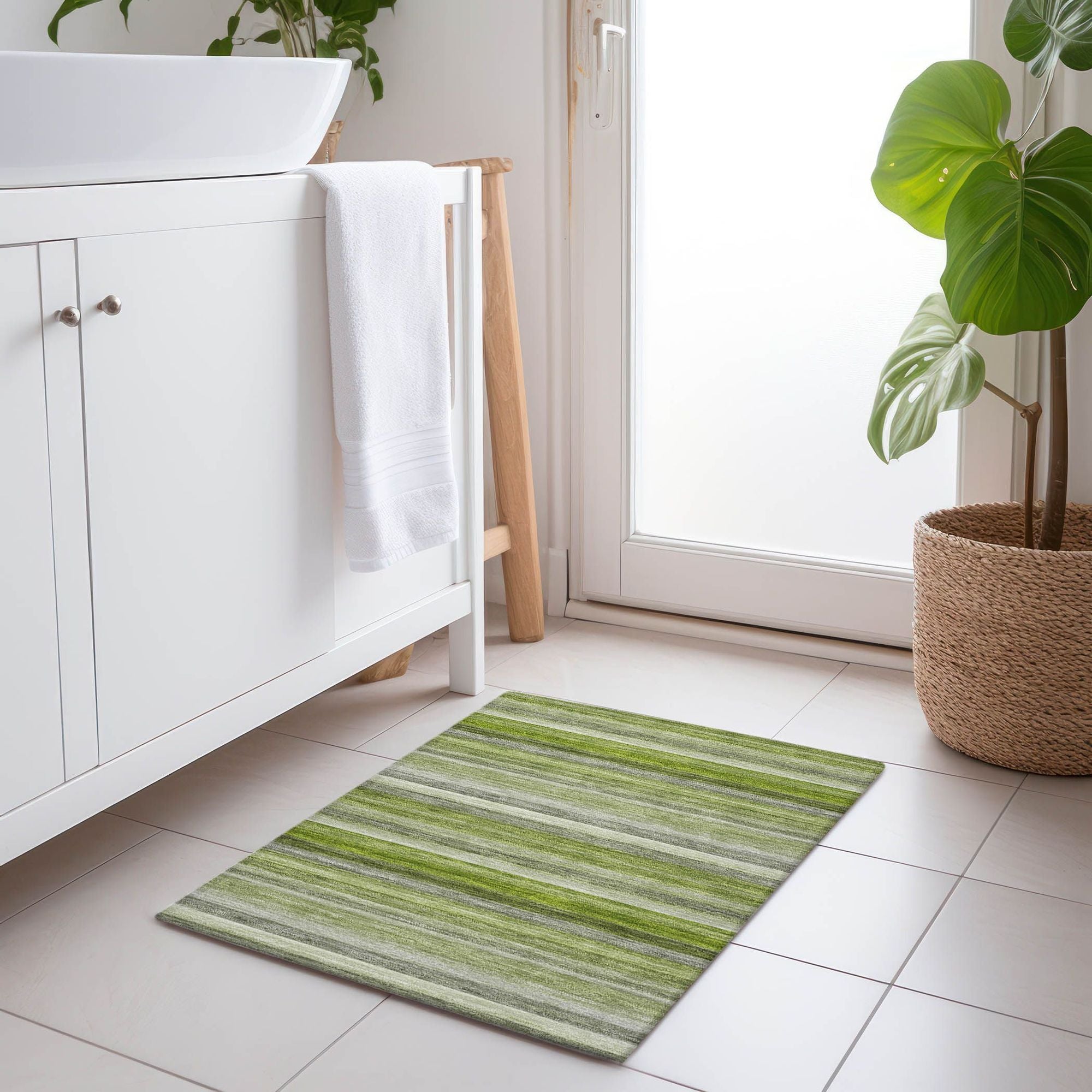 Machine Made ACN535 Fern Green Rugs