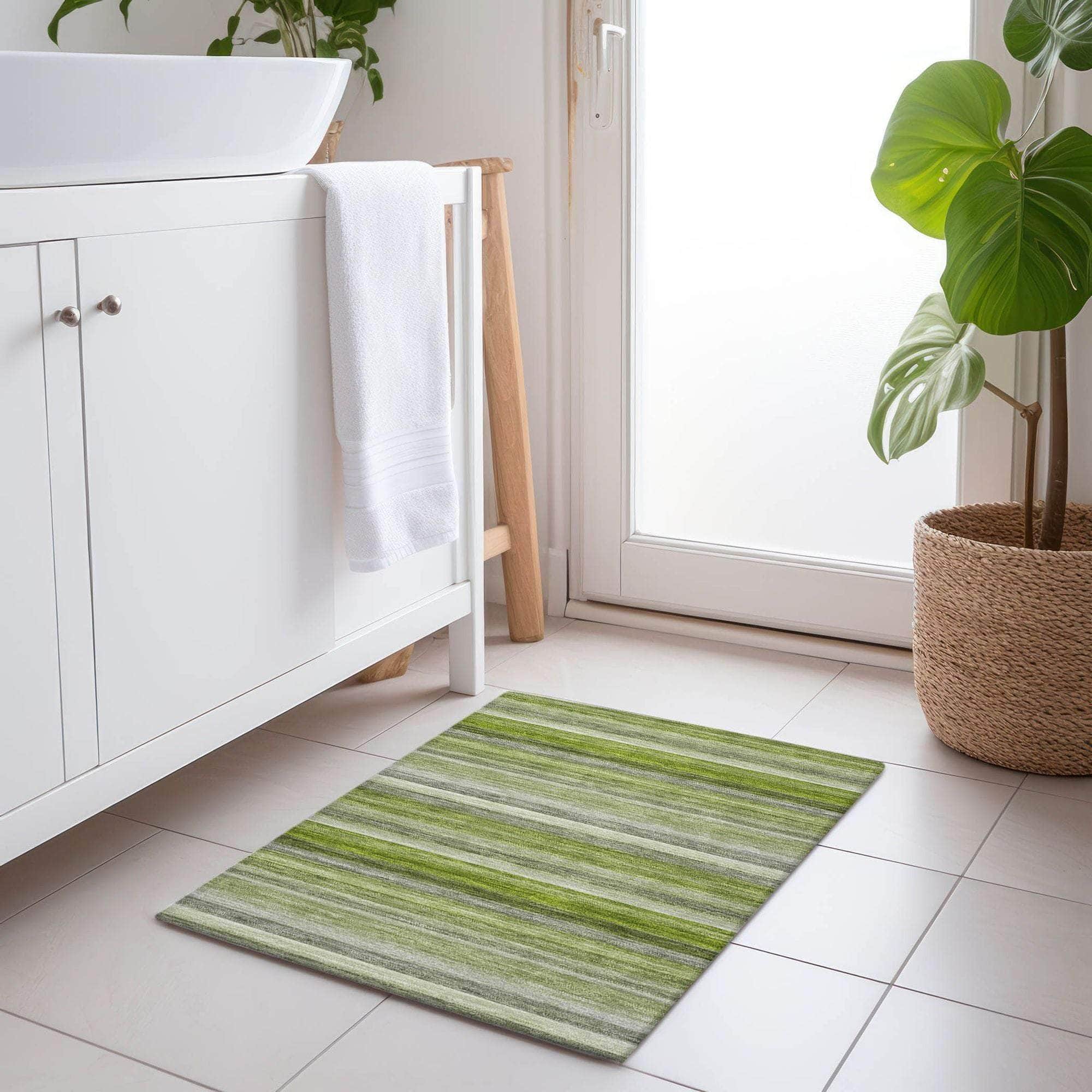 Machine Made ACN535 Fern Green Rugs