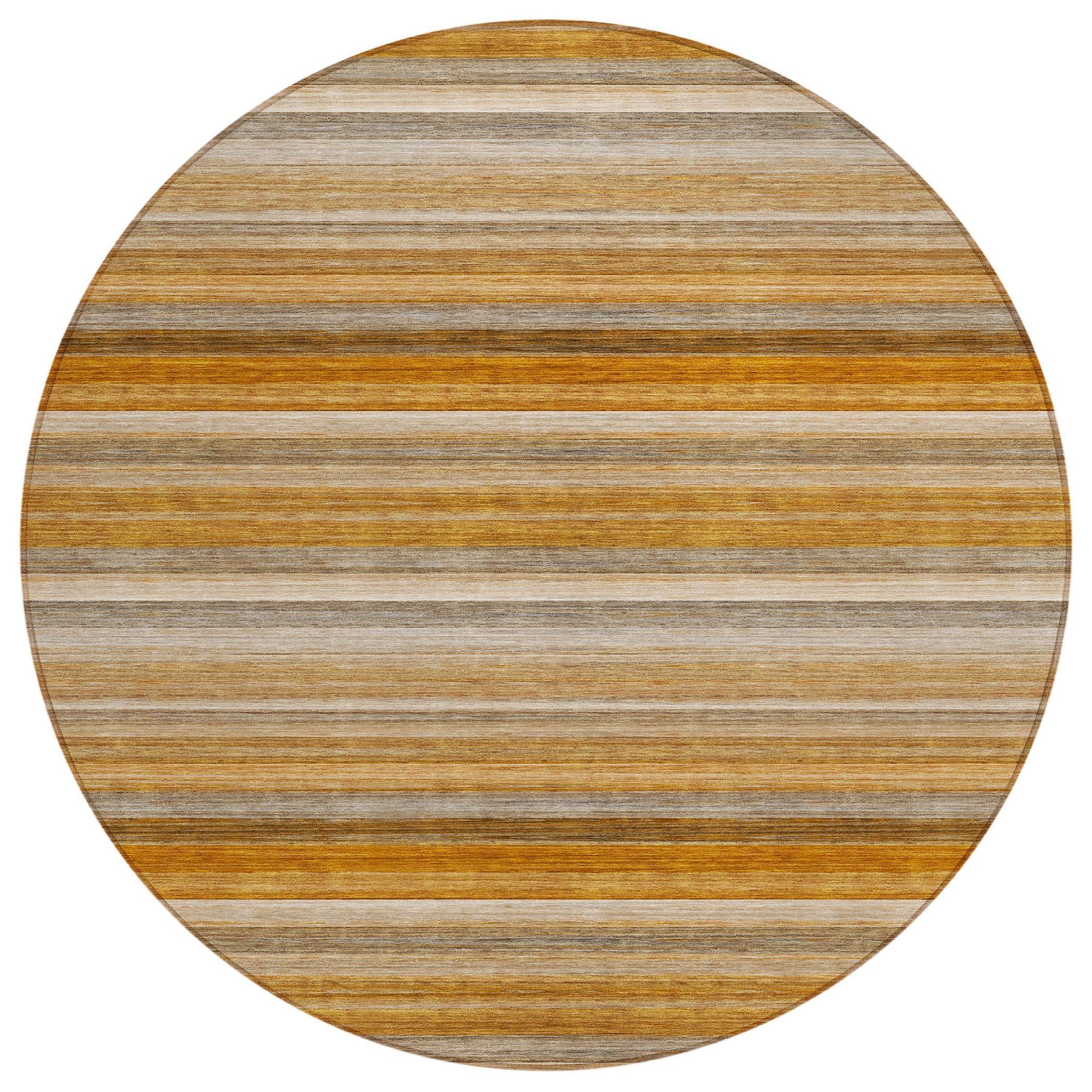 Machine Washable Paprika Orange Rug - Indoor / Outdoor - Kids / Pet Friendly Stripes Print Rug