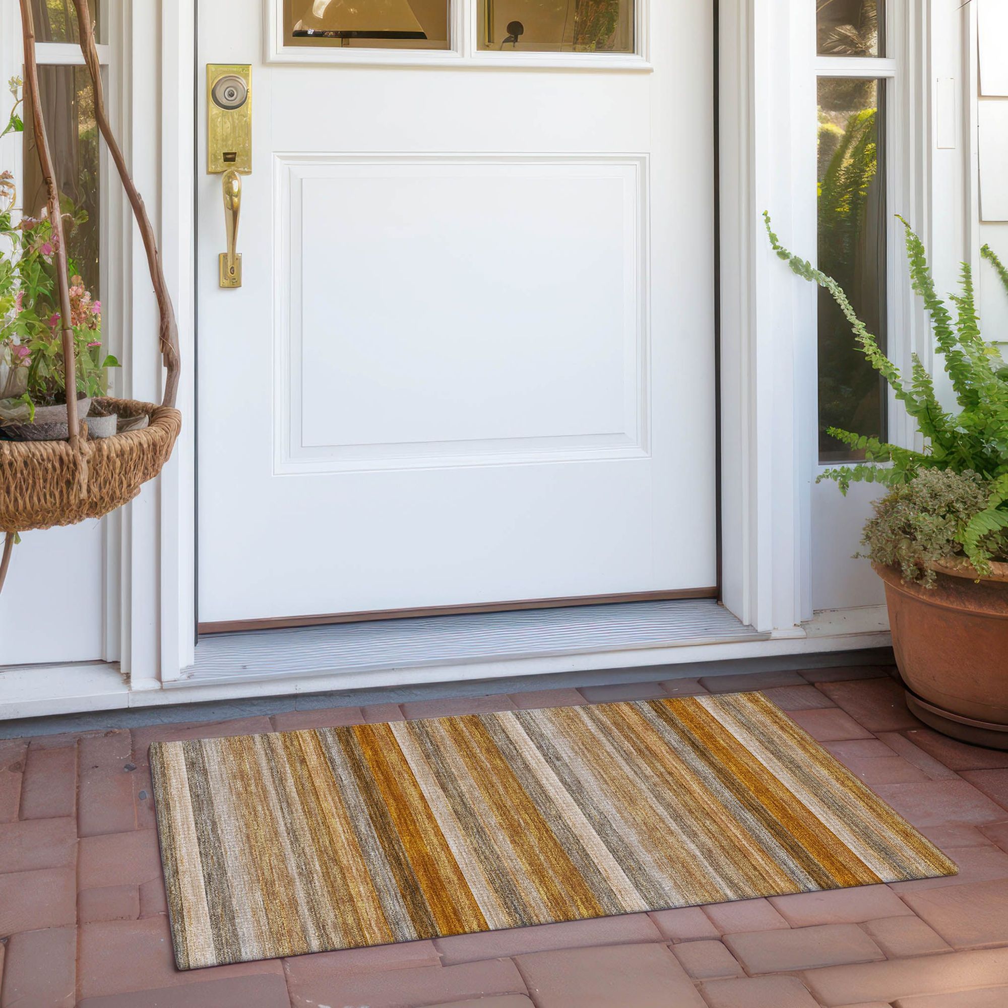 Machine Made ACN535 Paprika Orange Rugs