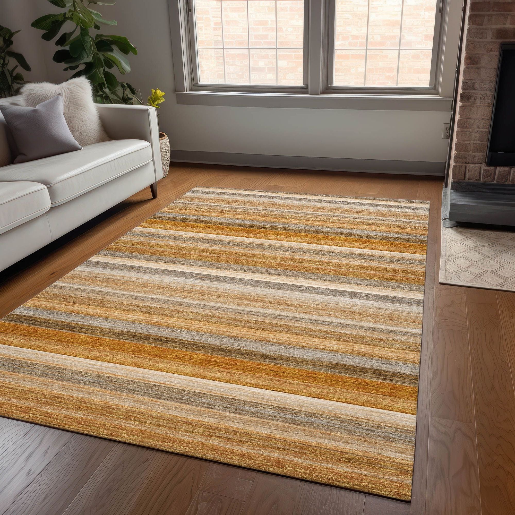 Machine Made ACN535 Paprika Orange Rugs