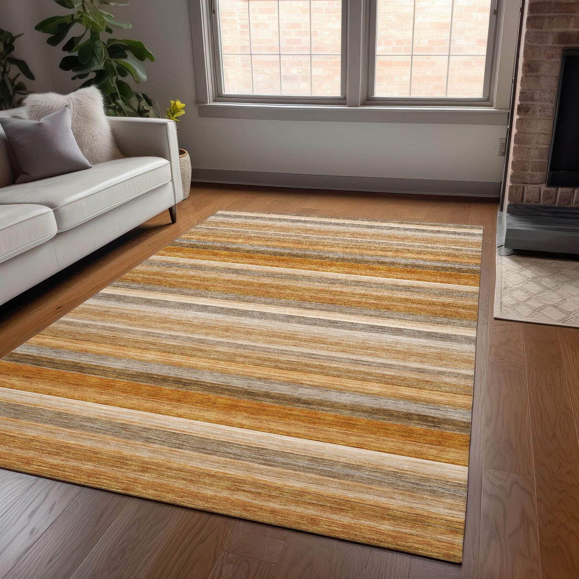 Machine Made ACN535 Paprika Orange Rugs