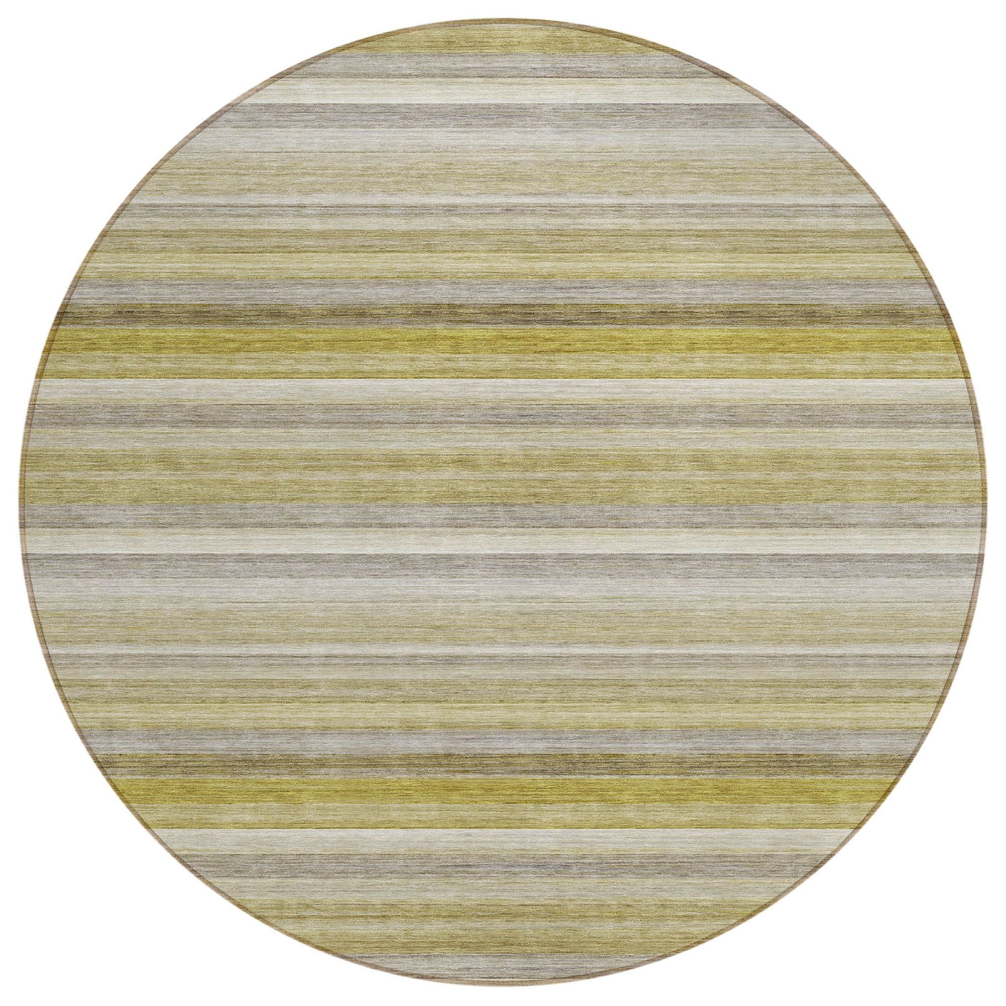 Machine Washable Wheat Gold Rug - Indoor / Outdoor - Kids / Pet Friendly Stripes Print Rug