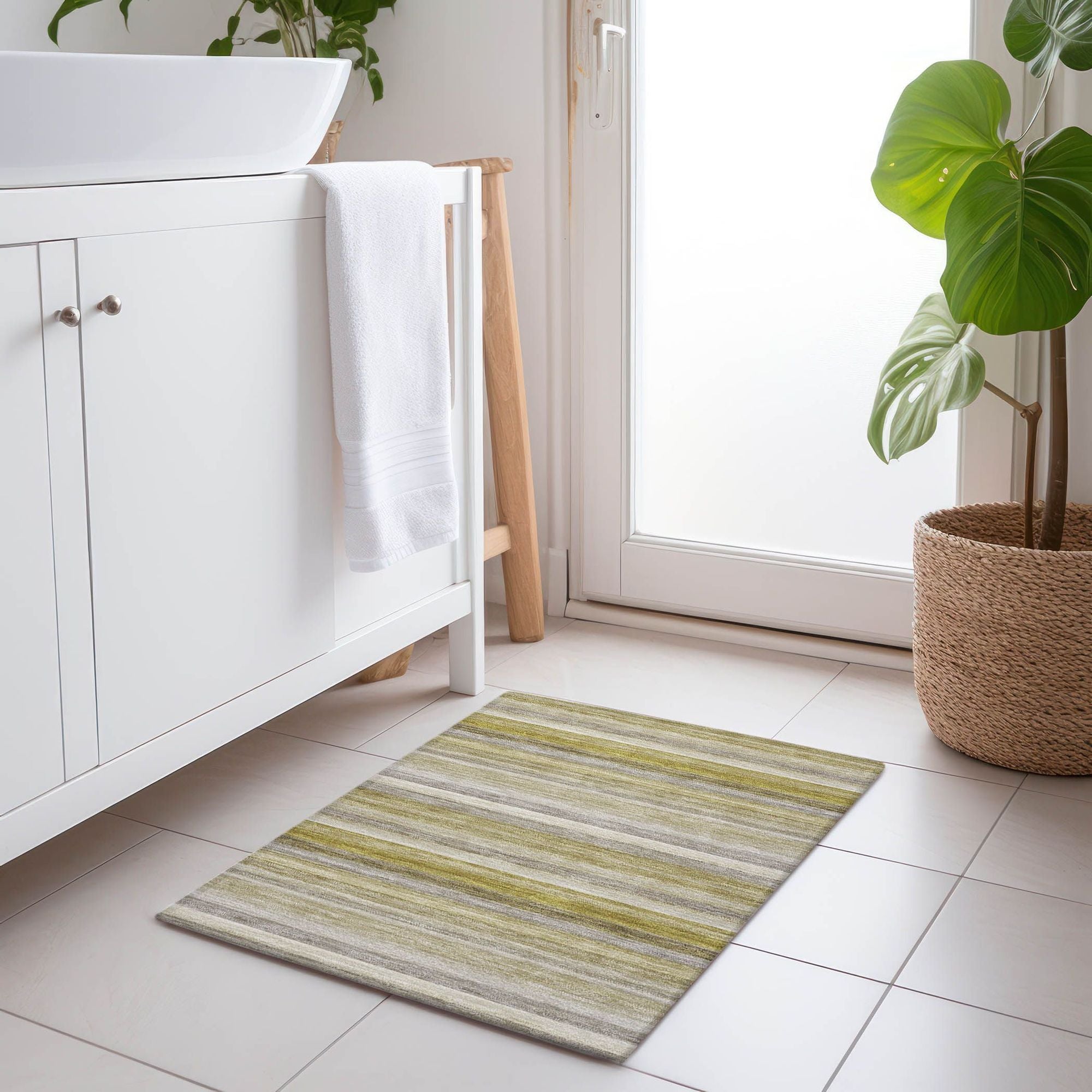 Machine Made ACN535 Wheat Gold Rugs