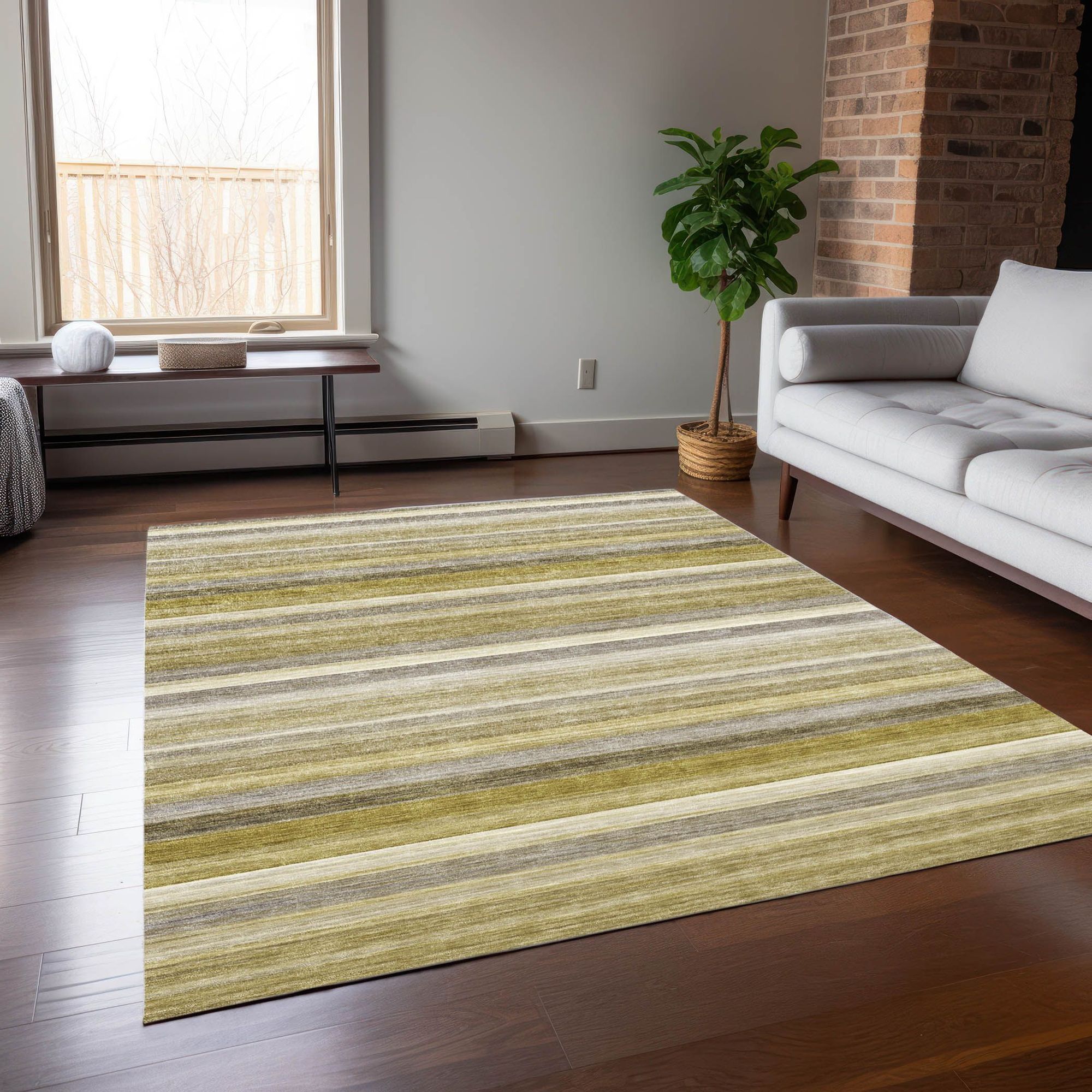 Machine Made ACN535 Wheat Gold Rugs