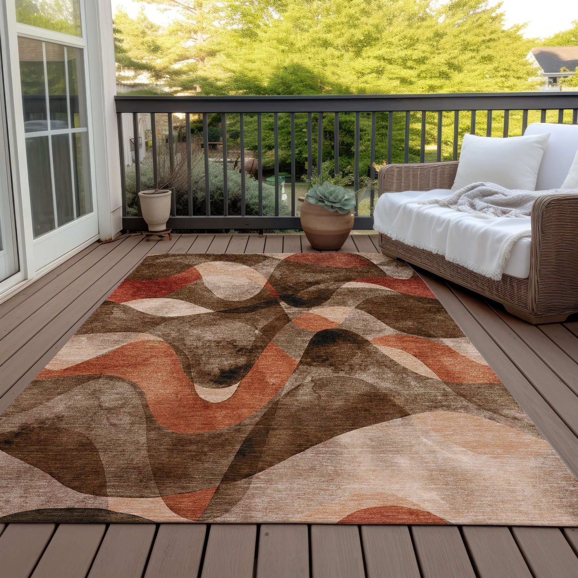 Machine Made ACN536 Chocolate Brown Rugs