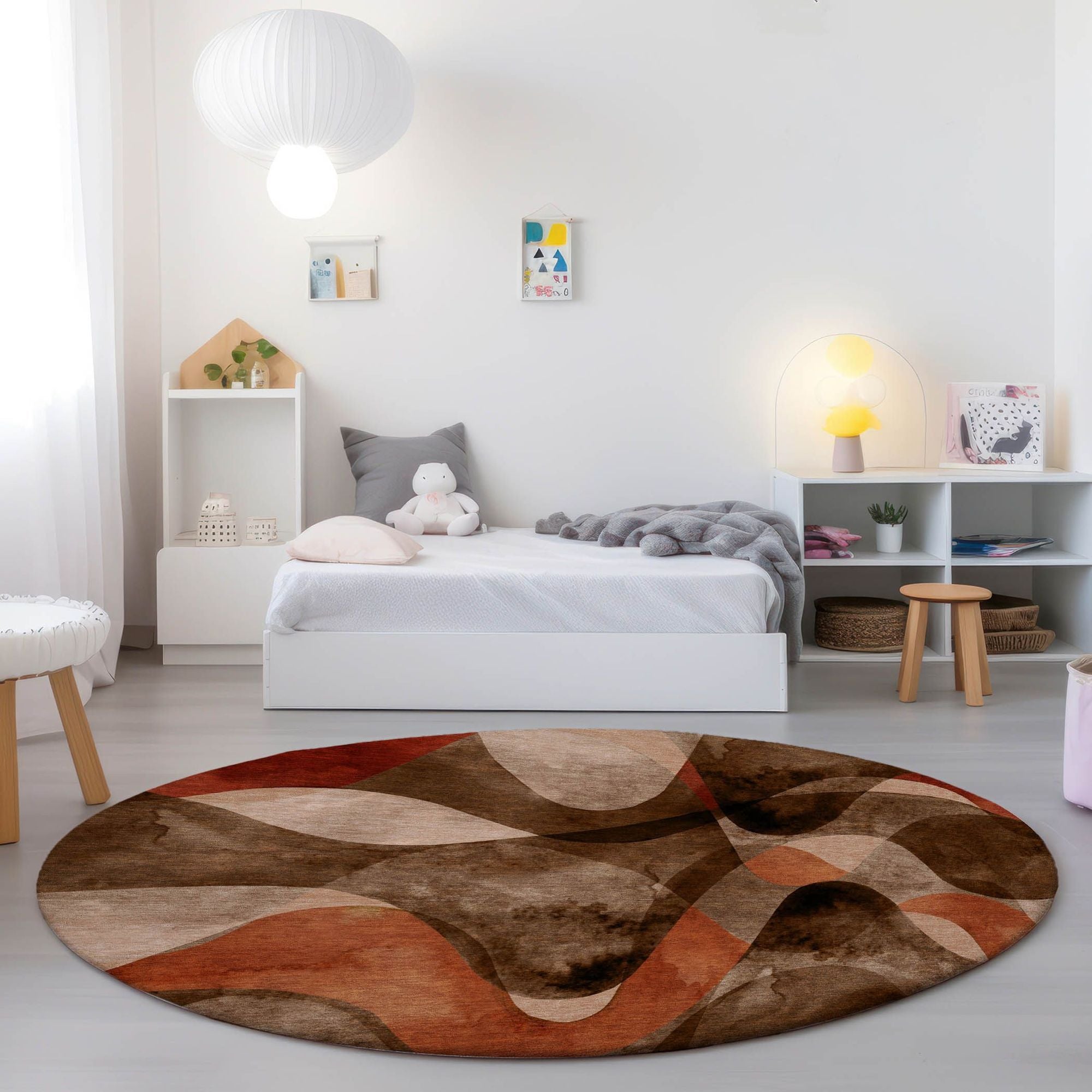 Machine Made ACN536 Chocolate Brown Rugs