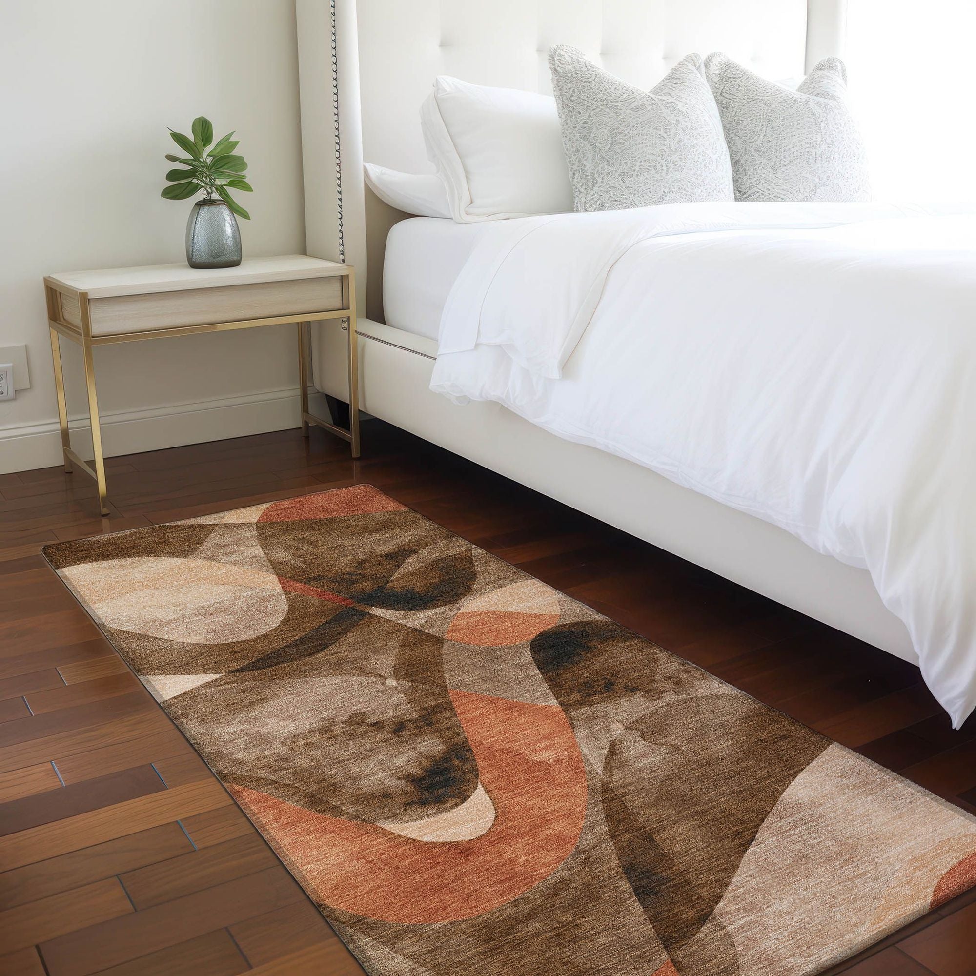 Machine Made ACN536 Chocolate Brown Rugs