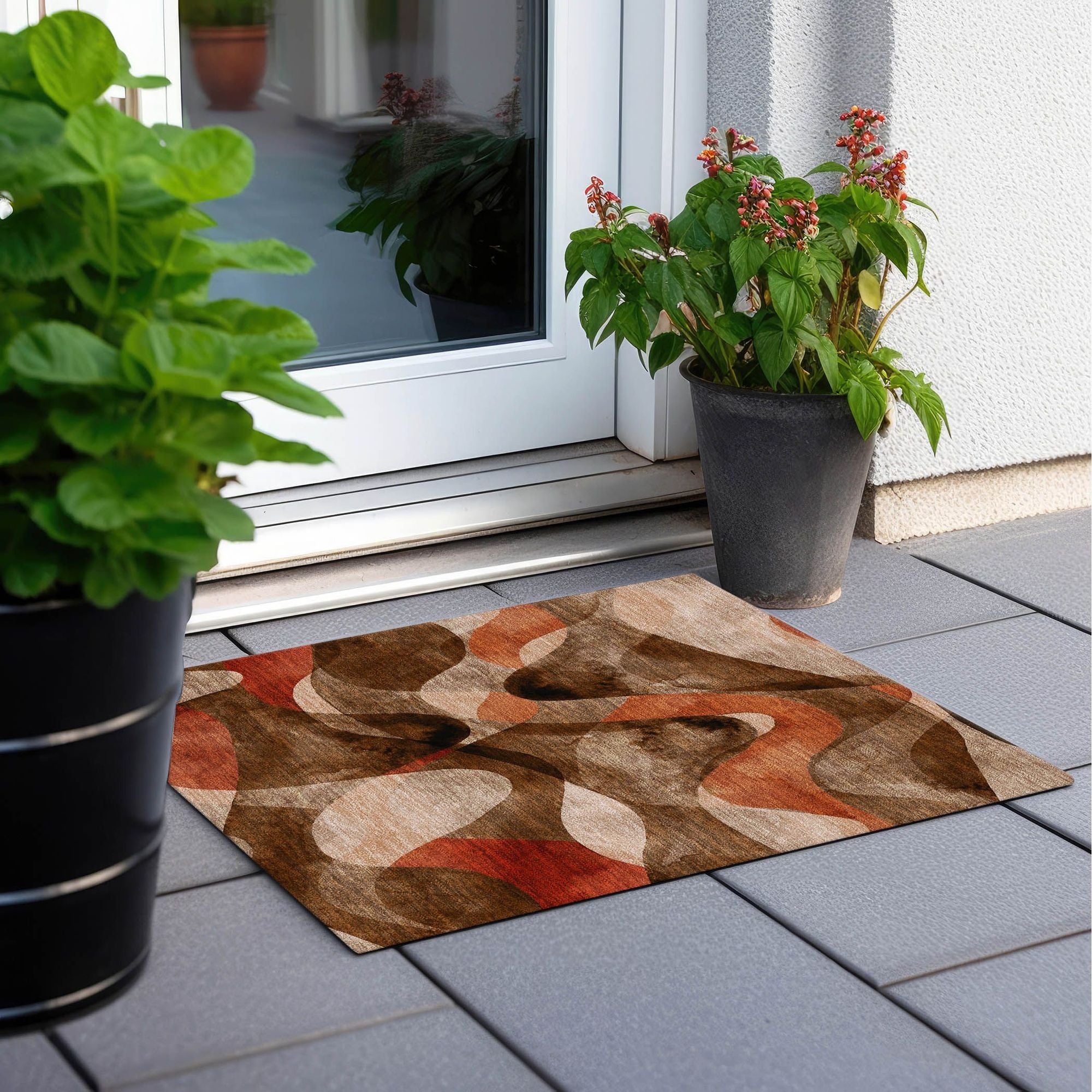 Machine Made ACN536 Chocolate Brown Rugs