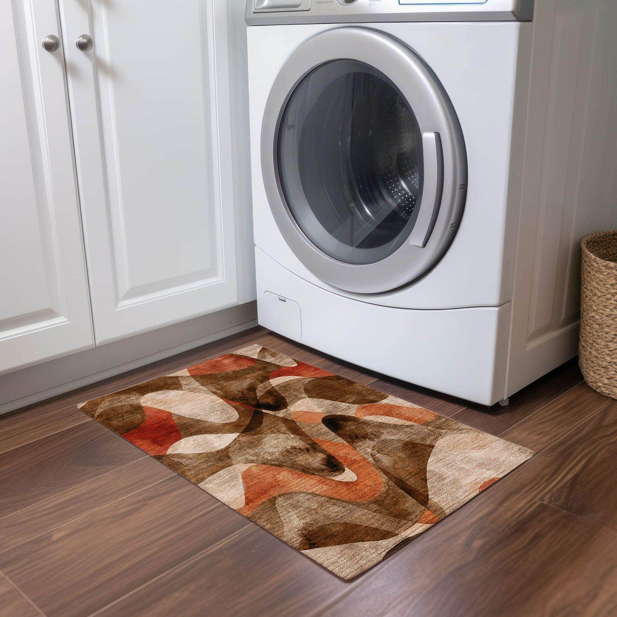 Machine Made ACN536 Chocolate Brown Rugs
