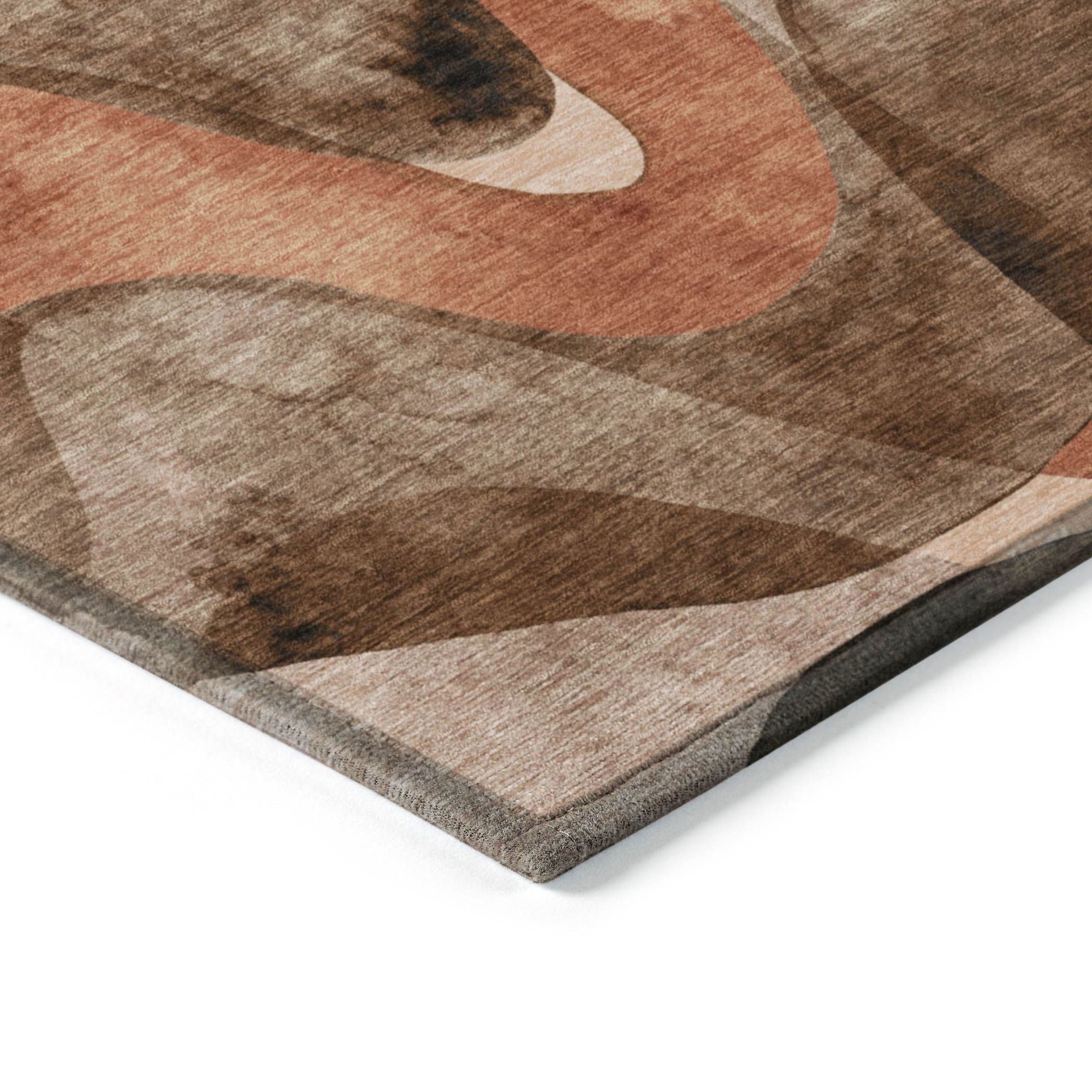 Machine Made ACN536 Chocolate Brown Rugs