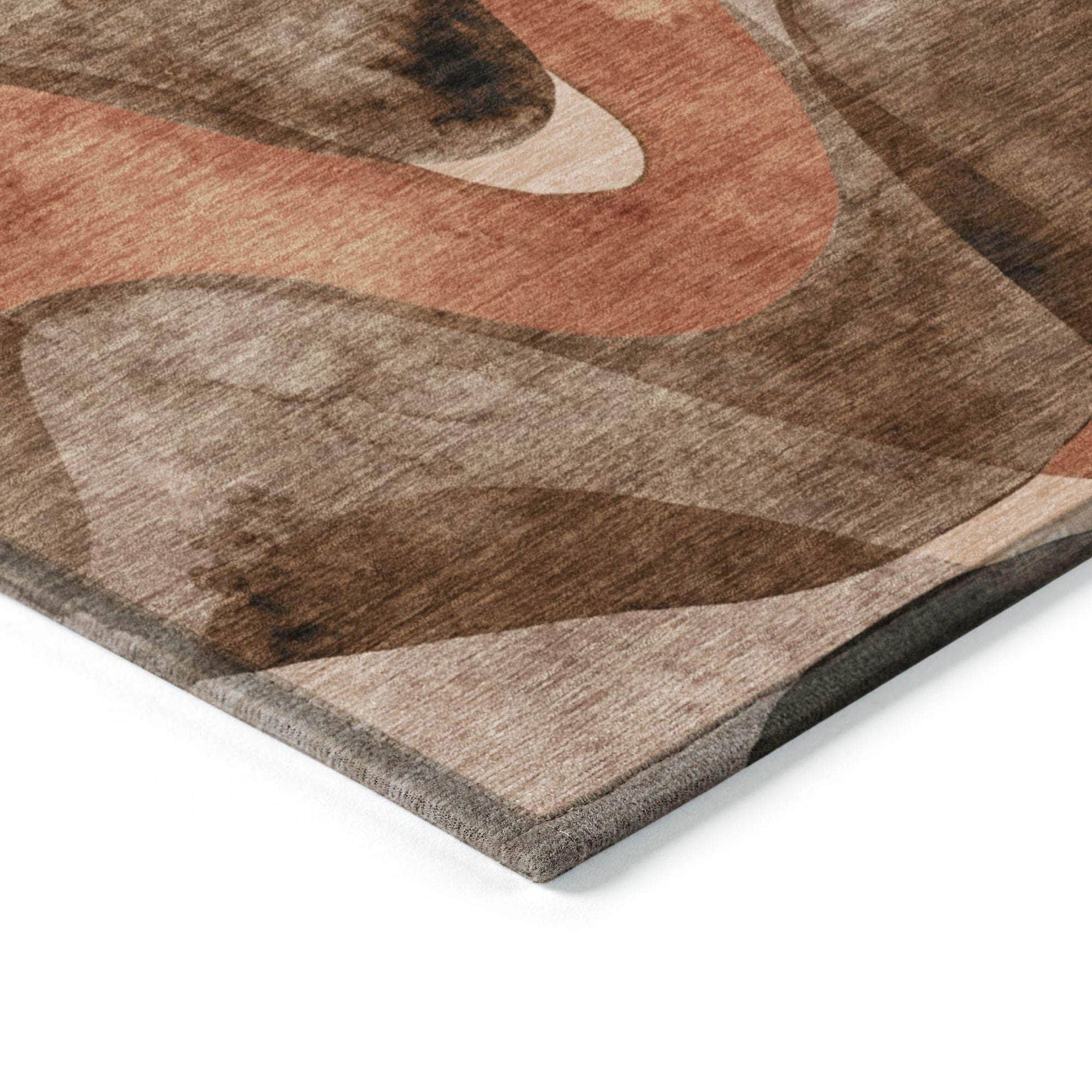 Machine Made ACN536 Chocolate Brown Rugs