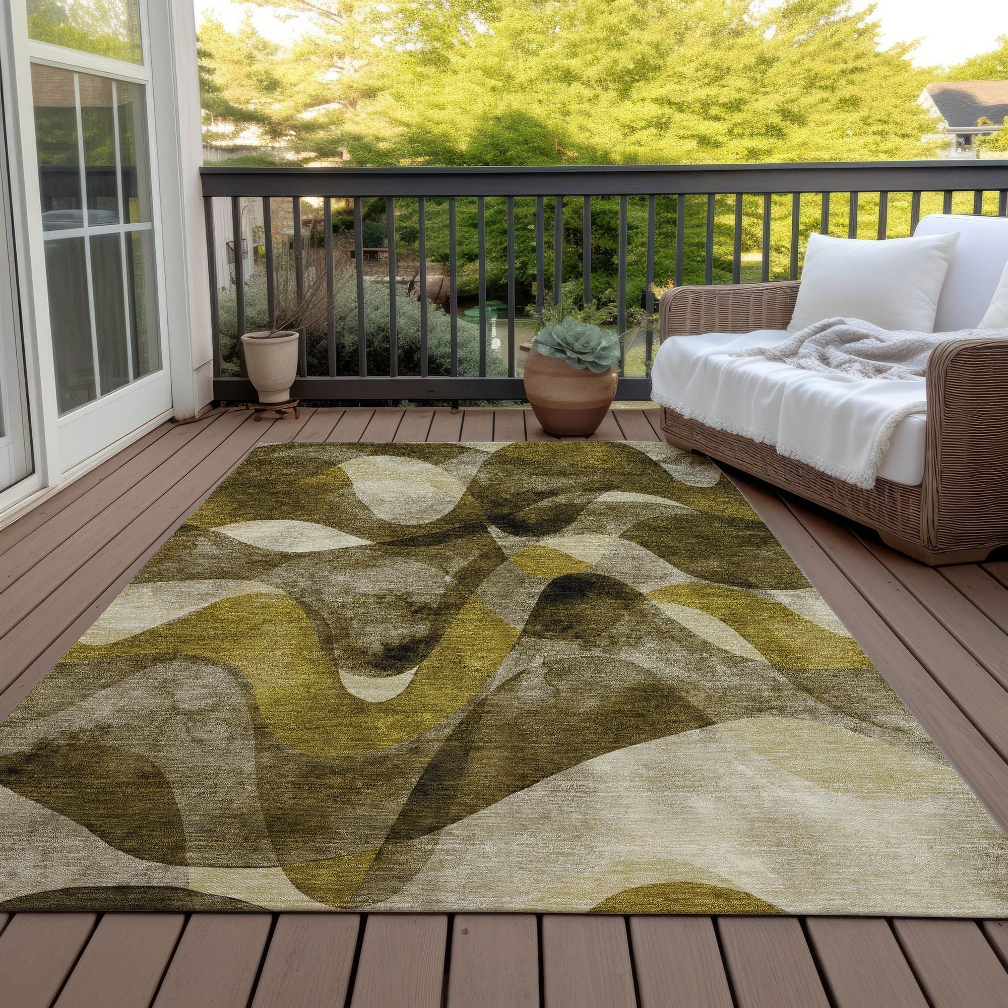 Machine Made ACN536 Coffee Brown Rugs