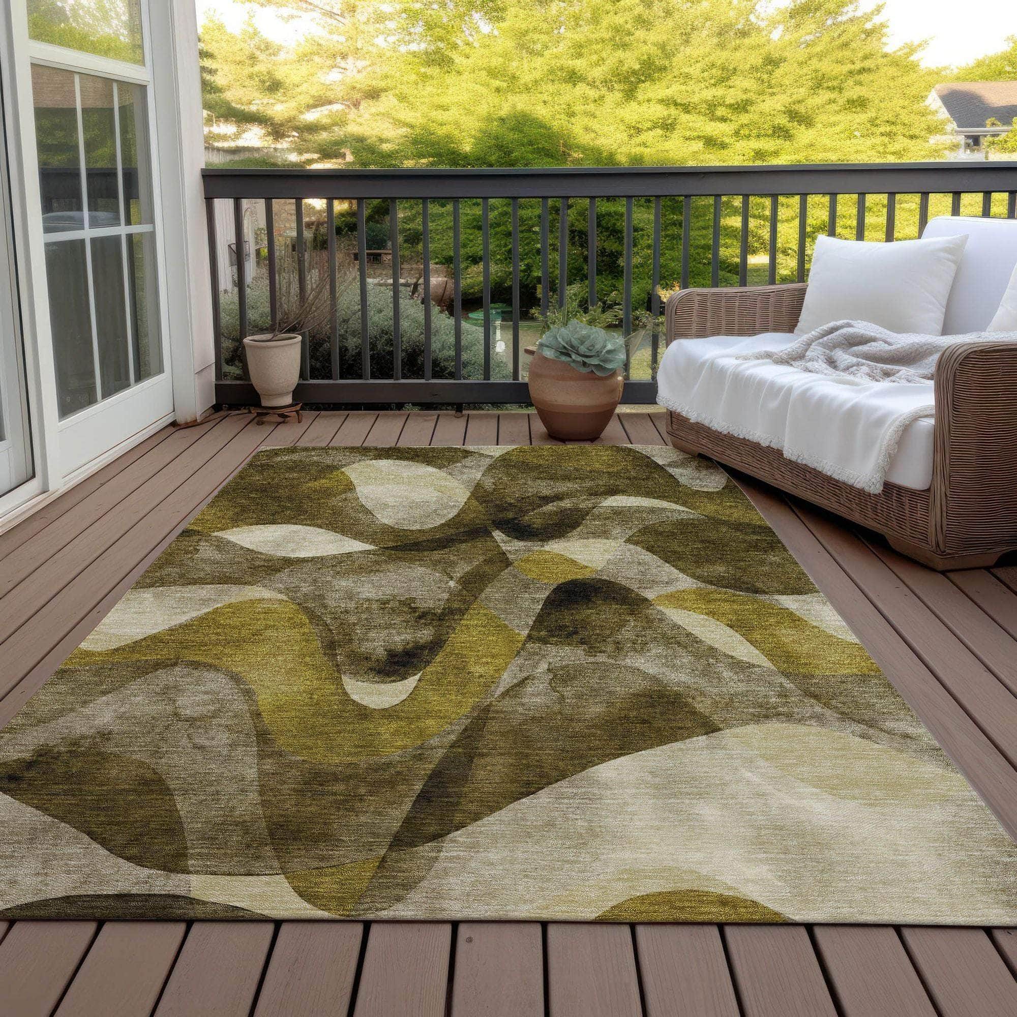 Machine Made ACN536 Coffee Brown Rugs