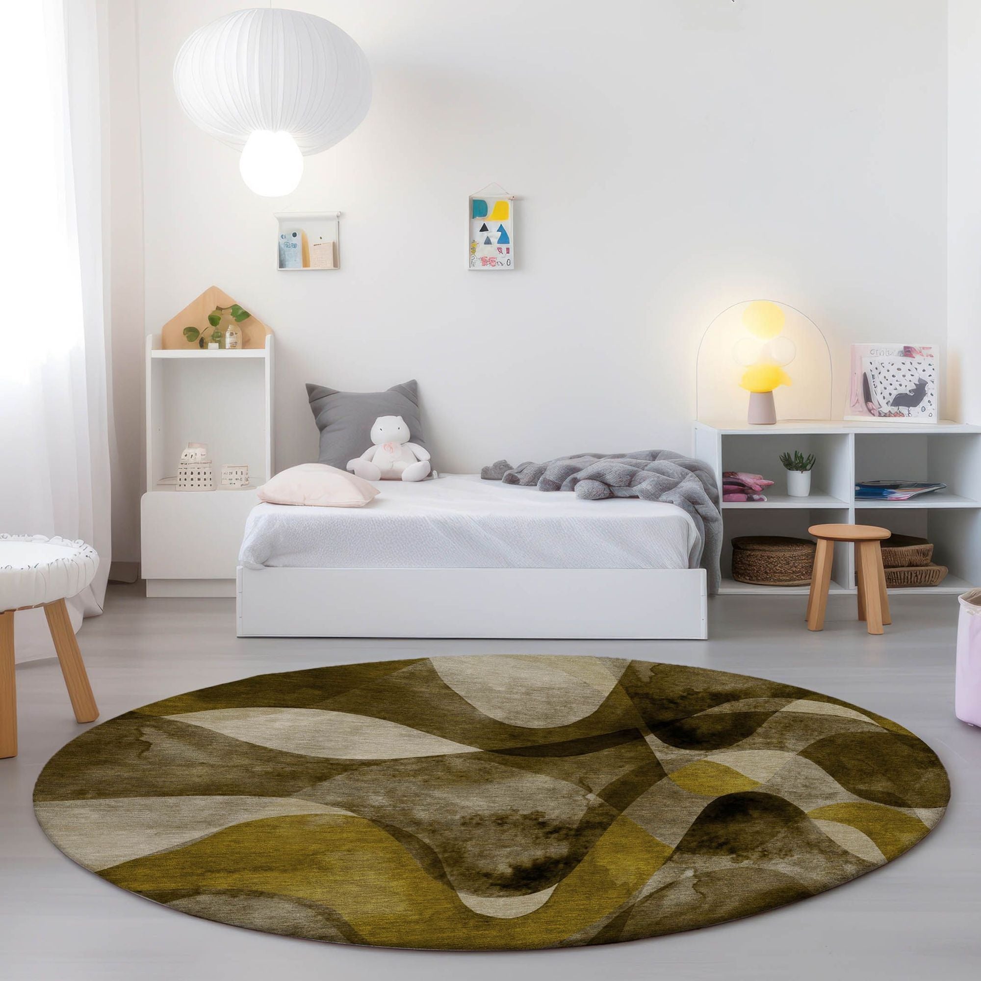 Machine Made ACN536 Coffee Brown Rugs